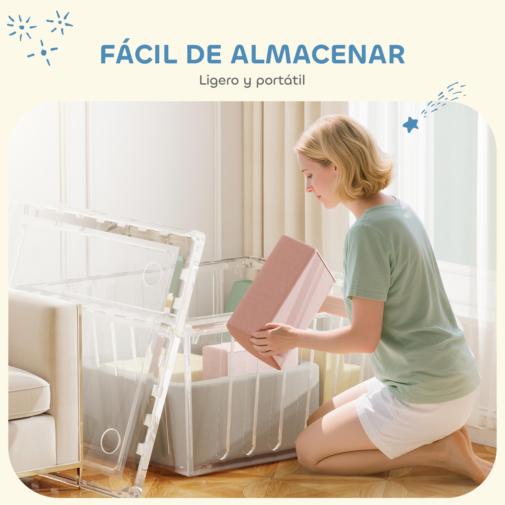 AIYAPLAY Juego de 7 Bloques de Espuma para Niños, Bloques de Psicomotricidad con Fundas de Pana Desmontables, Set de Escalada para Gatear y Escalar en Interior, Multicolor
