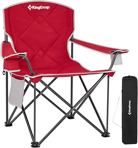 KingCamp Oversized Camping Chair Heavy Duty Folding Chair for Adults Extra Large Portable Padded Outdoor Chair XL Supports 330lbs for Outside