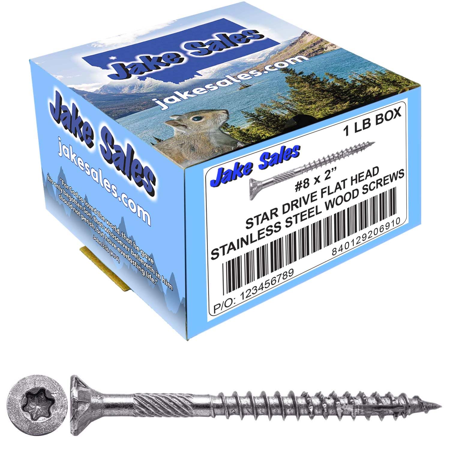 #8 x 2" Silver Star Stainless Steel Wood Screw Torx/Star Drive Head (1 Pound - 153 Approx. Screw Count) - 300 Grade Stainless Steel Torx/Star Drive Wood Screws-image-14
