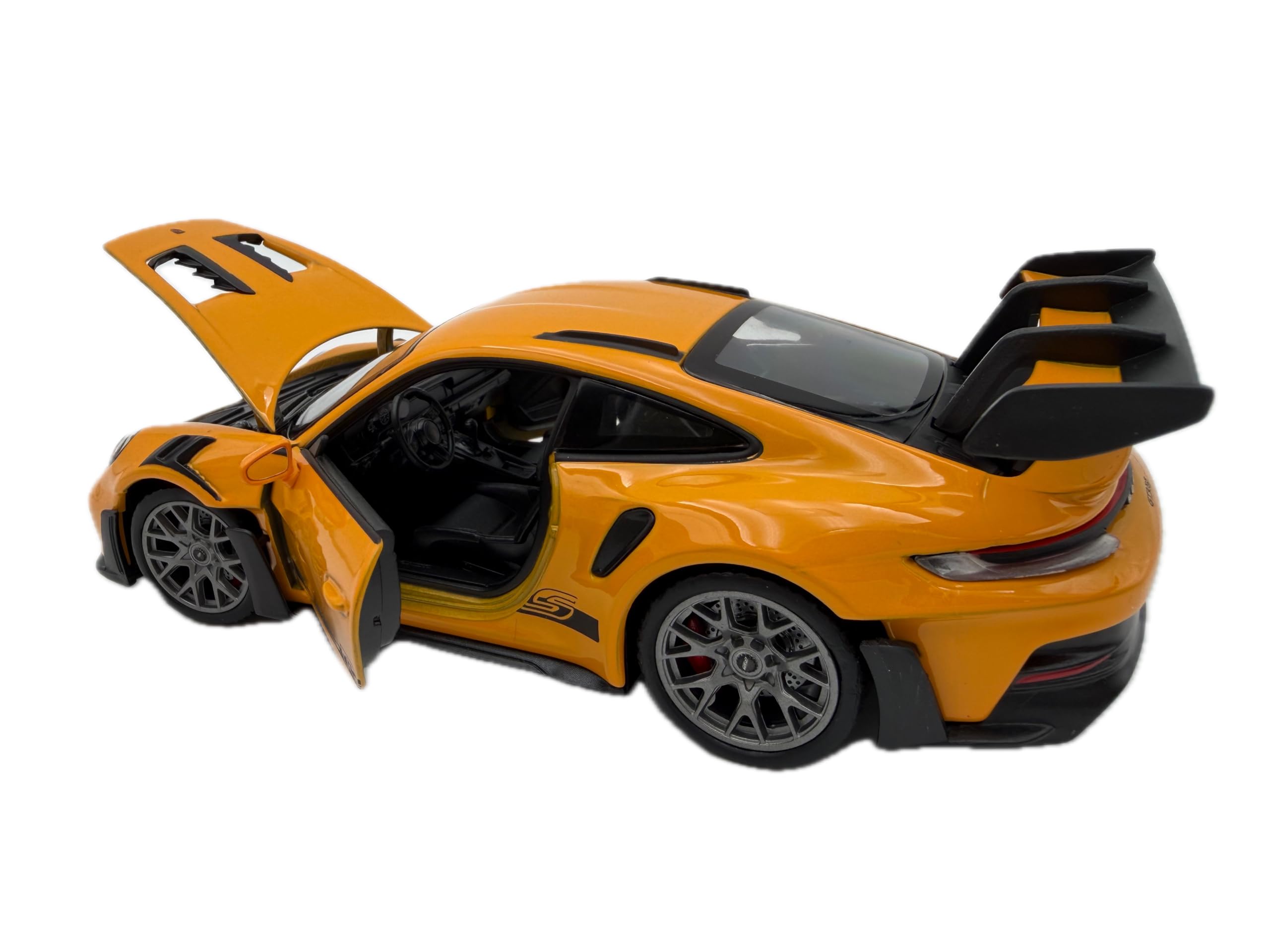 Porsche 911 (992) GT3 RS Modellauto 1:24, gelb - Detailgetreues Sammlermodell I GT Marketing I Miniatur Fahrzeug (Museum Edition)