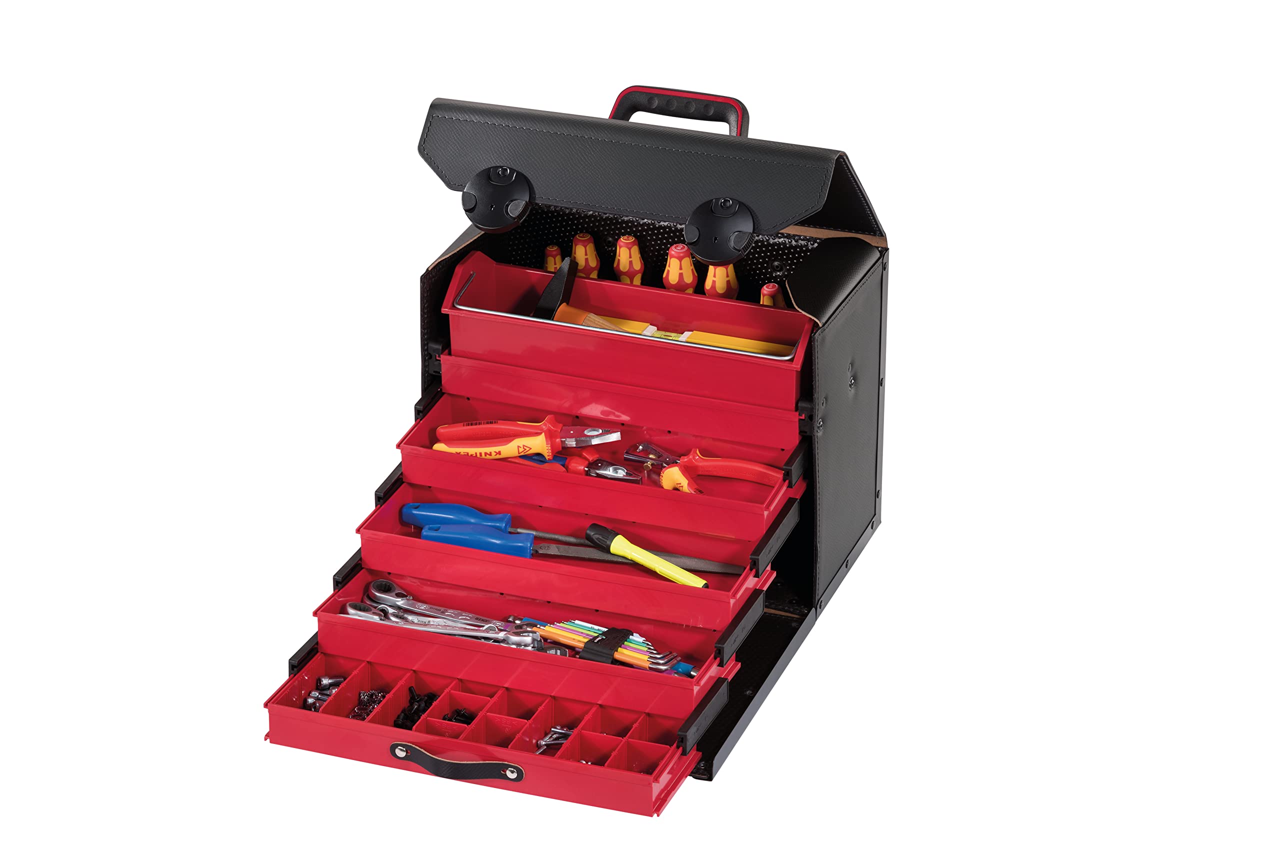 PARAT TOP-LINE KingSize Organize Roll CP-7 | torba narzędziowa pusta 28 l z rolkami i uchwytem wózka | duża skórzana torba z szufladami, uchwytem CP-7 i wkładką do noszenia | wytrzymała torba na