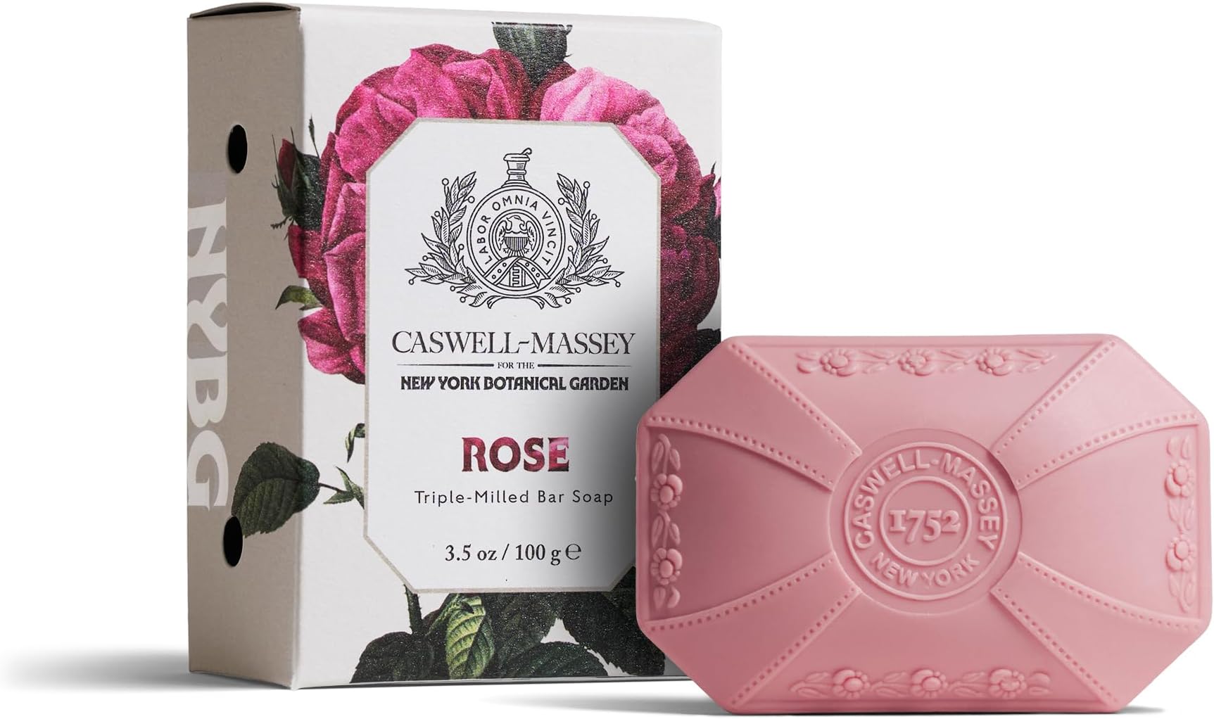 Caswell-Massey Rose Natural Bar Soap for Women, Moisturizing Body Soap Bar for All Skin Types, Made with Essential Oils & Plant-Based Formula for Soft Skin, 3.5 oz