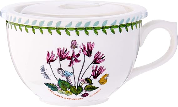 Portmeirion Botanic Garden 20 Oz Jumbo Mug With Lid - Cyclamen Motif