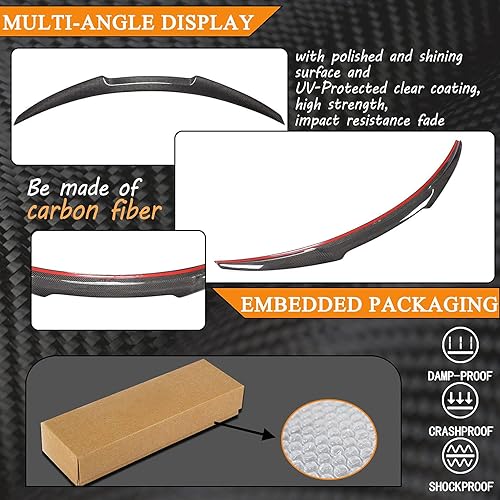 Miniatura 7 de MCARCAR KIT Alerón de maletero de fibra de carbono para Alfa Romeo Giulia Sedan 2015-2024 Tapa trasera de maletero Highkick Spoiler Wing Lip Factory