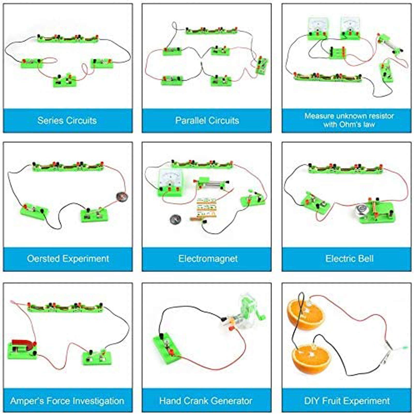 STEM Physik Elektrizität und Elektrische Magnetismus experimente Wissenschaftslabor Grundlegende Schaltungslern Starter Kit für Junior, Senior High School Schüler Elektromagnetismu,bausatz
