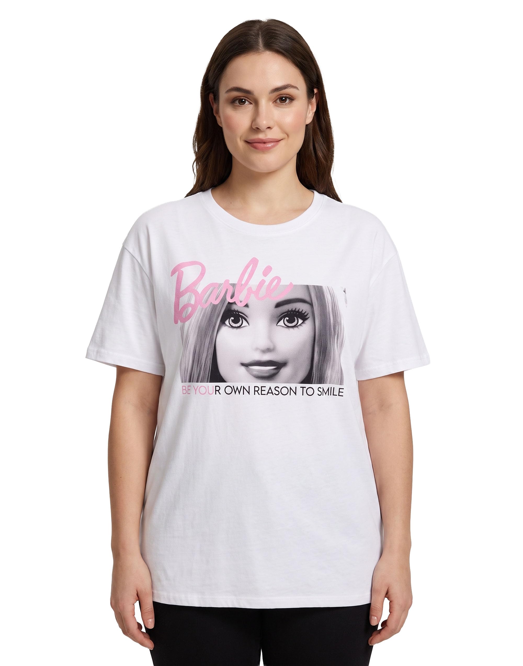 Barbie (Large) Short Sleeved T-Shirt (Womens White)