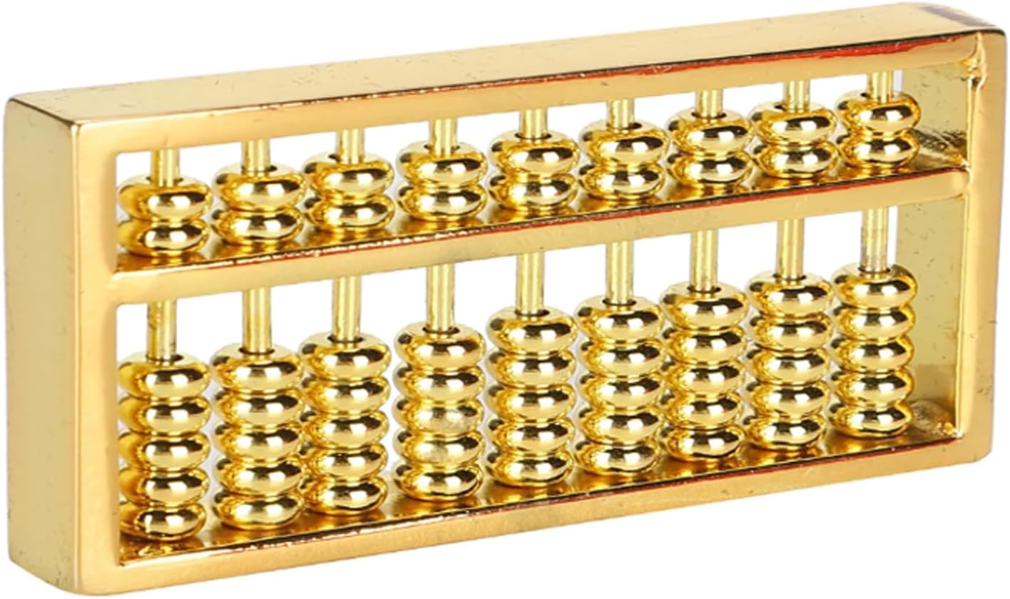 Vintage Abacus,Calculation Tool, Chinese Abacus Mini Brass Abacus Chinese Calculator Counting Tool Abacus Brass Mini Brass Abacus Decoration for Living Room 1.8x0.2x1inch