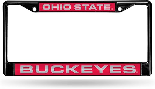 Miniatura 302 de Rico Industries NCAA Black Laser Cut Chrome Frame 12" x 6" Black Laser Cut Chrome Frame - Car/Truck/SUV Automobile Accessory