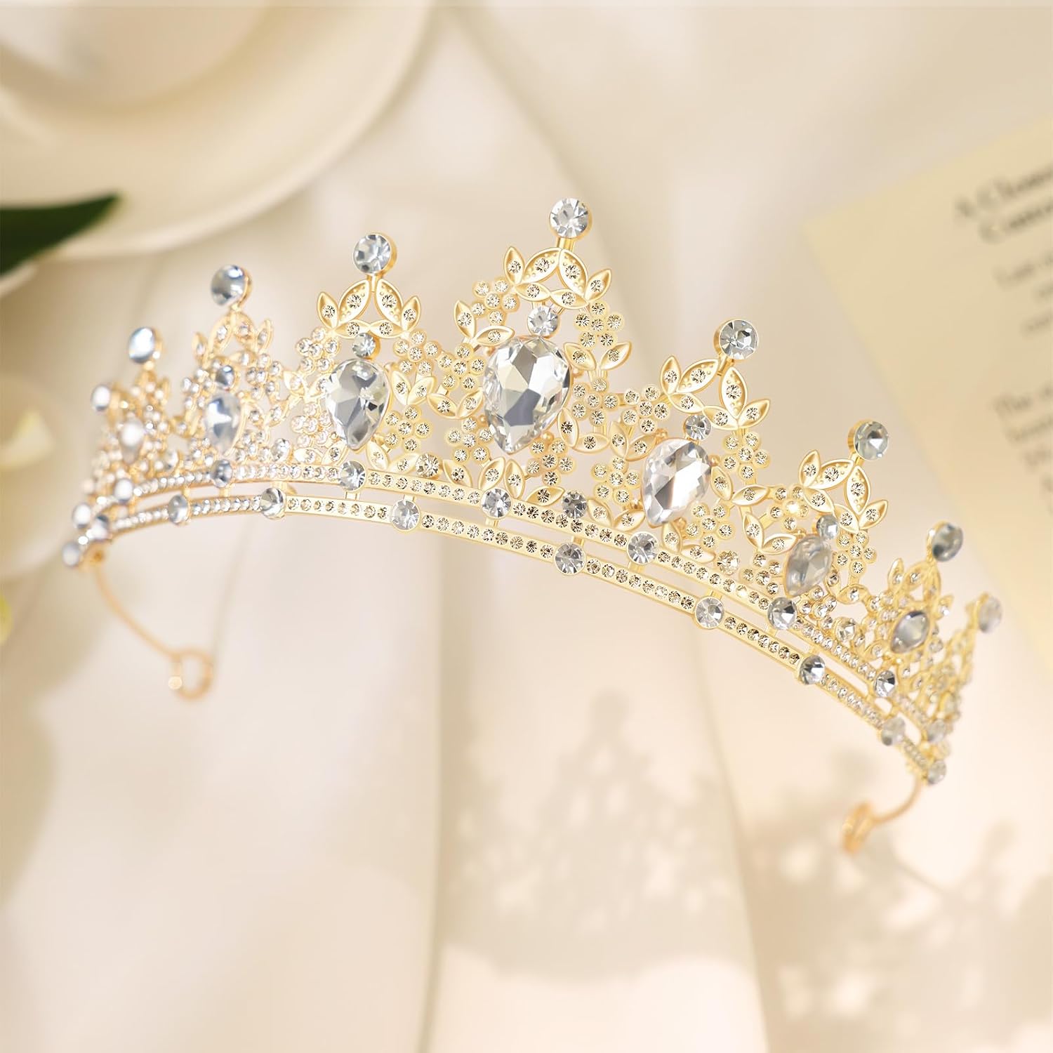 Princess Crown and Tiara for Women Crystal Rhinestone Headbands for Birthday Wedding Bridal Party Prom Flower Bouquet Cake Decorations image 4