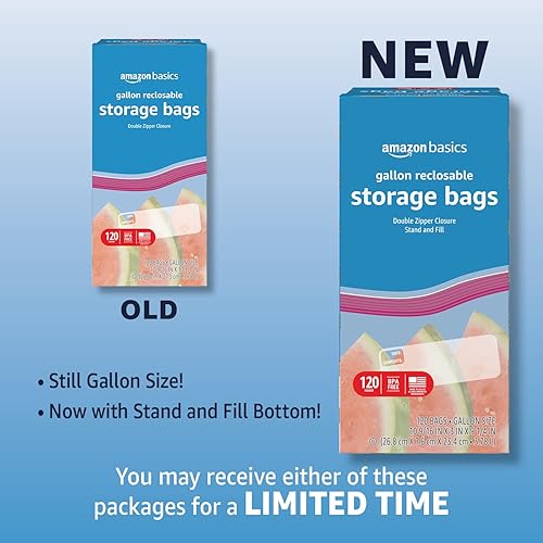 Vista 14 de Yaxa Basics Bolsas de almacenamiento de alimentos con cierre de cuarto de galón, sin BPA, 150