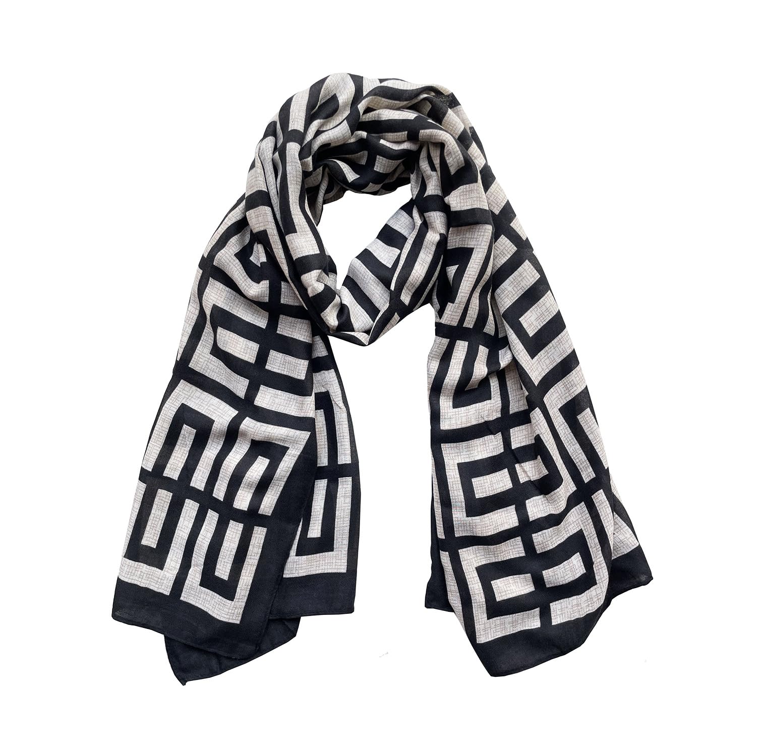 JERLA Women's Scarves Lady Light Soft Fashion Solid Scarf Wrap Shawl plaid scarf, Black Plaid, 73 inches x 39 inches