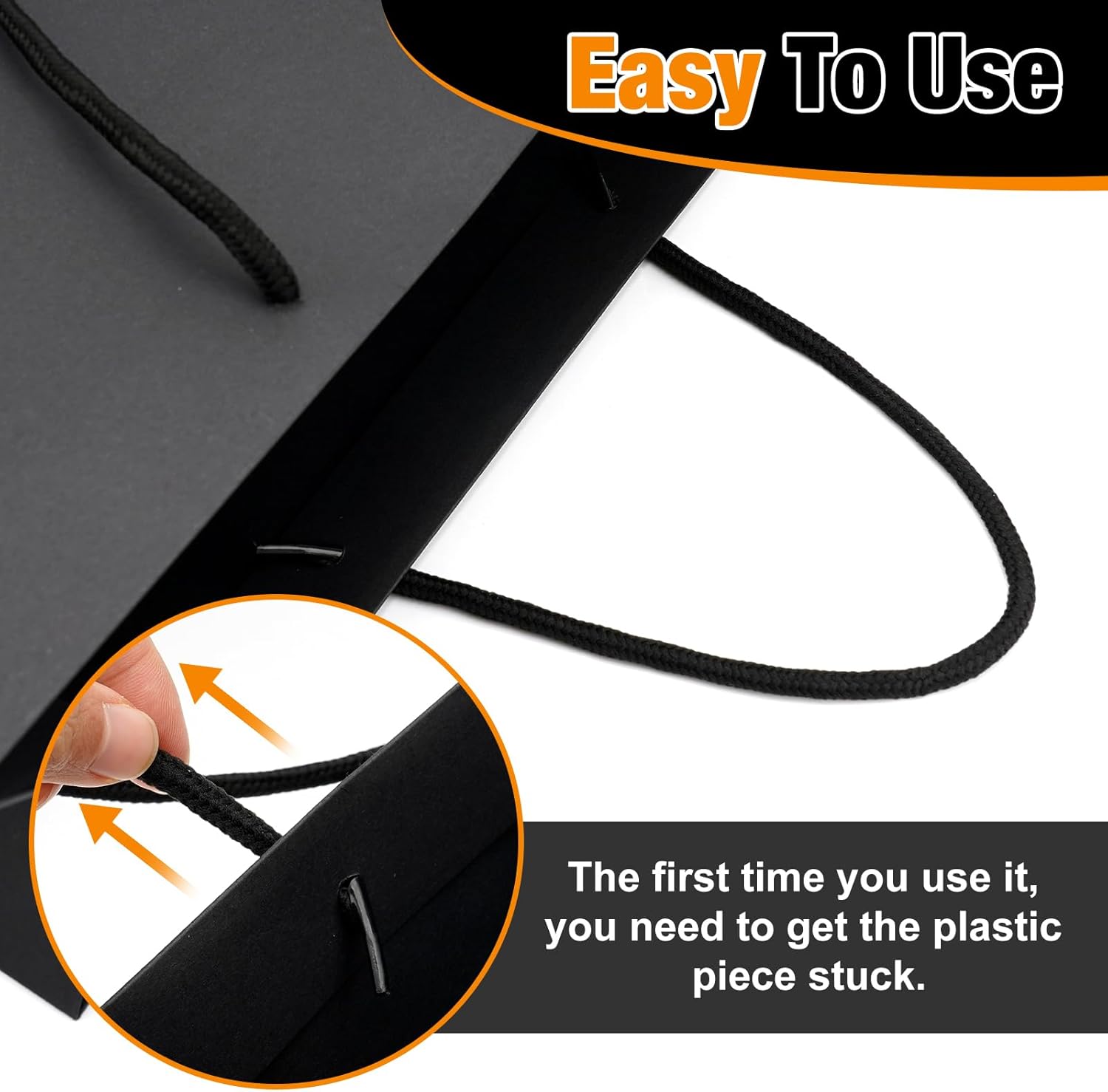 MUIIGOOD Gift Bags With Handles Paper Gags Medium Bulk For Party Shopping Birthday Wedding (3Pcs Black-35 * 26 * 13cm) - Image 5