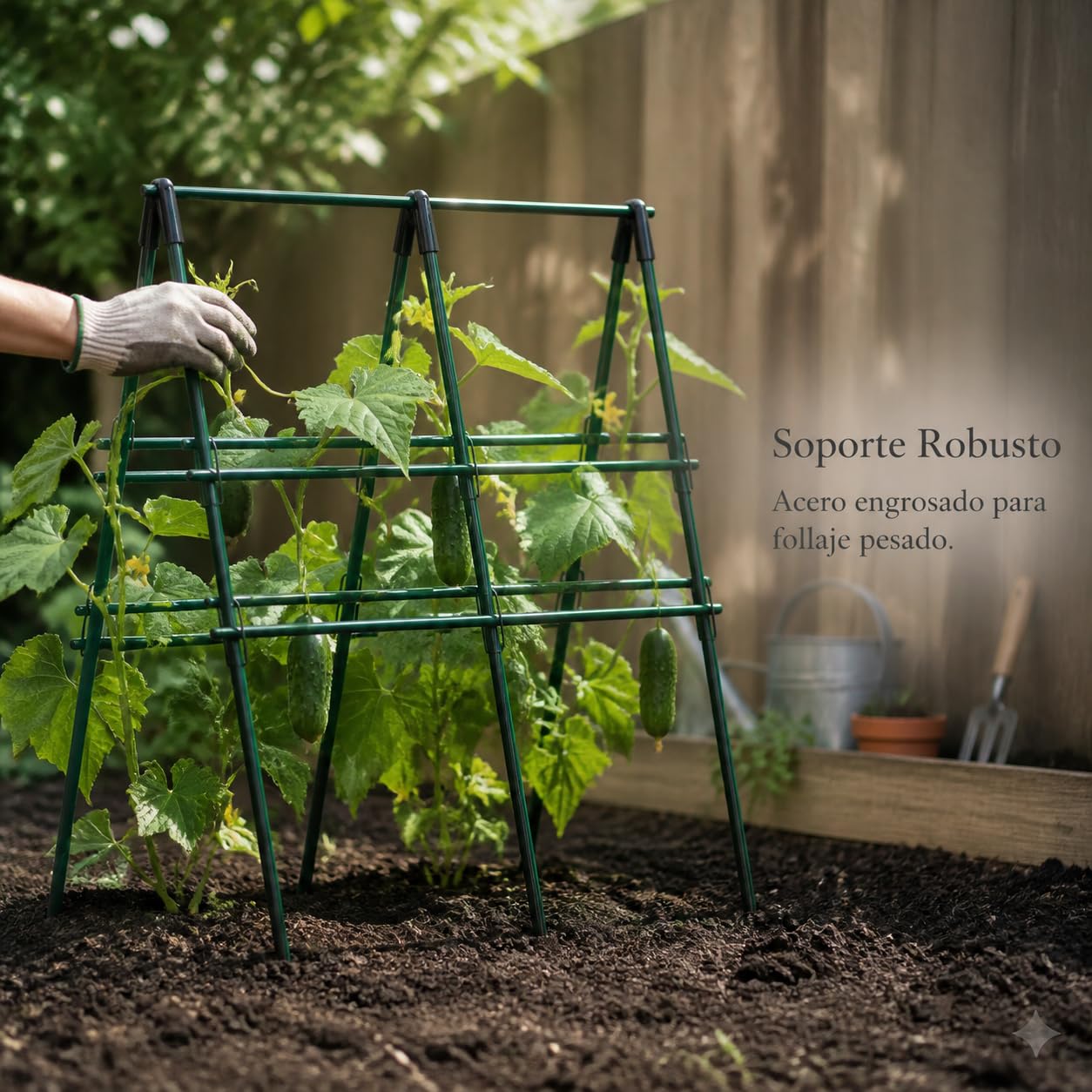 Enrejado para Plantas, Acero y Plástico, Tubos Acero Espesado, te para enredaras, Style to 1