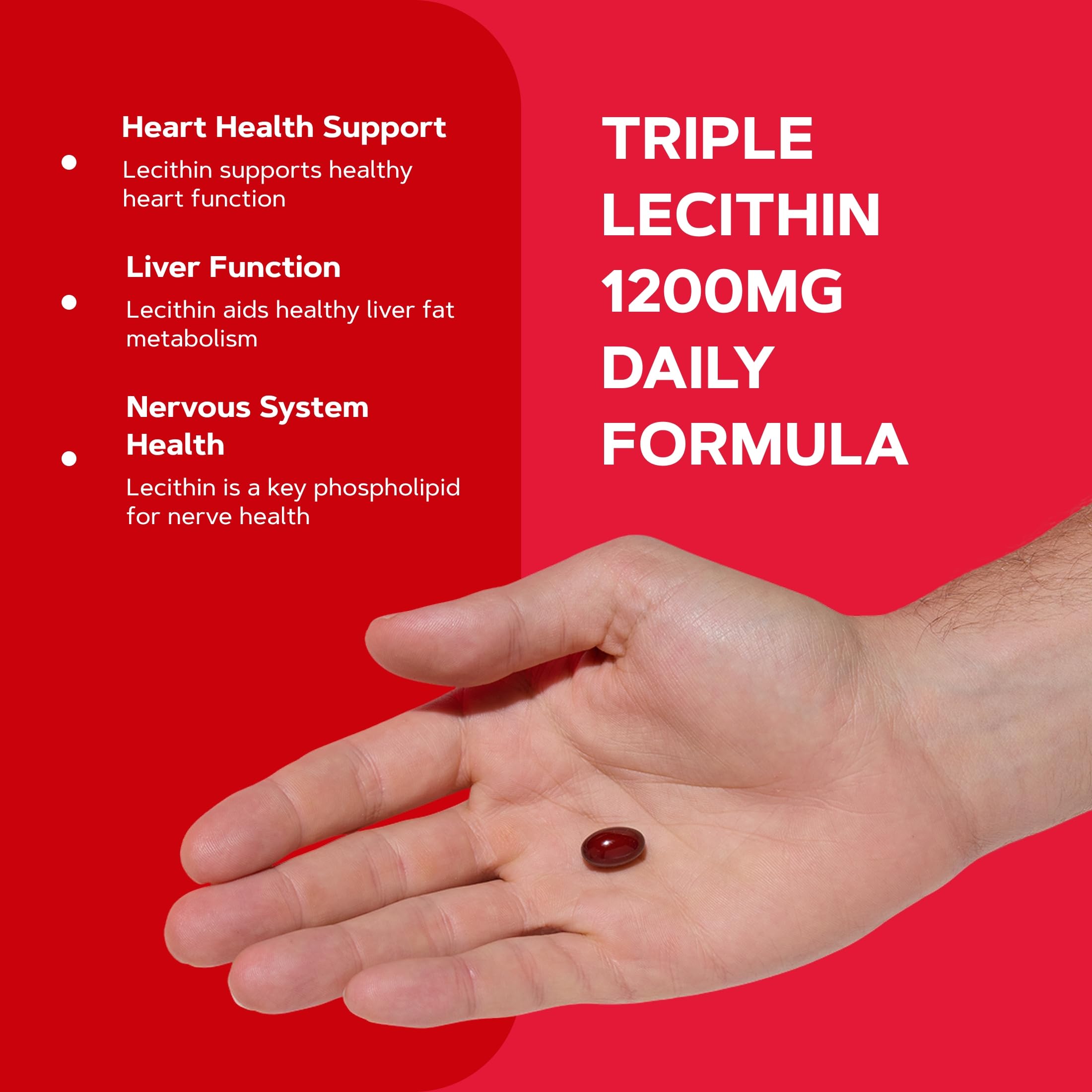 GNC Triple Lecithin 1200mg Supplement, Heart & Liver Support, 90 Servings — Amazon image 4