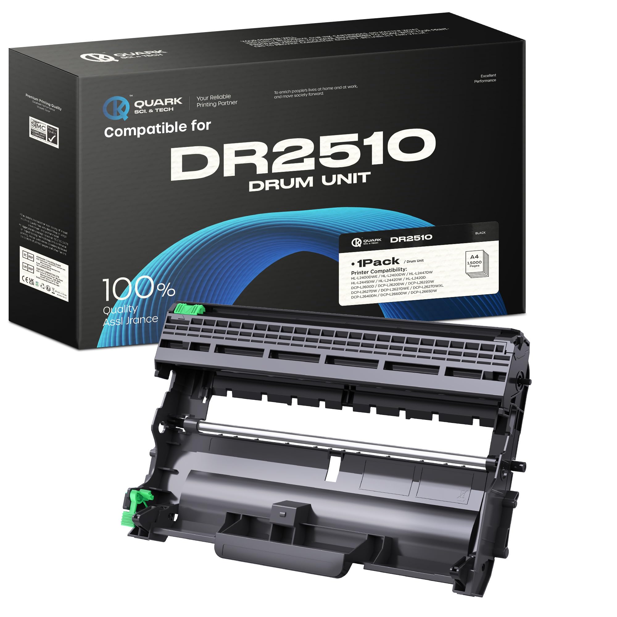 DR2510 DR-2510 Tambor Compatible para Brother DR2510 Unidad de Tambor Compatible para Brother HL-L2400DW HL-L2445DW HLL2400DWE DCPL2660DW DCP-L2620DW MFC-L2800DW DCP-L2627DWE MFC-L2835DW MFC-L2827DWX