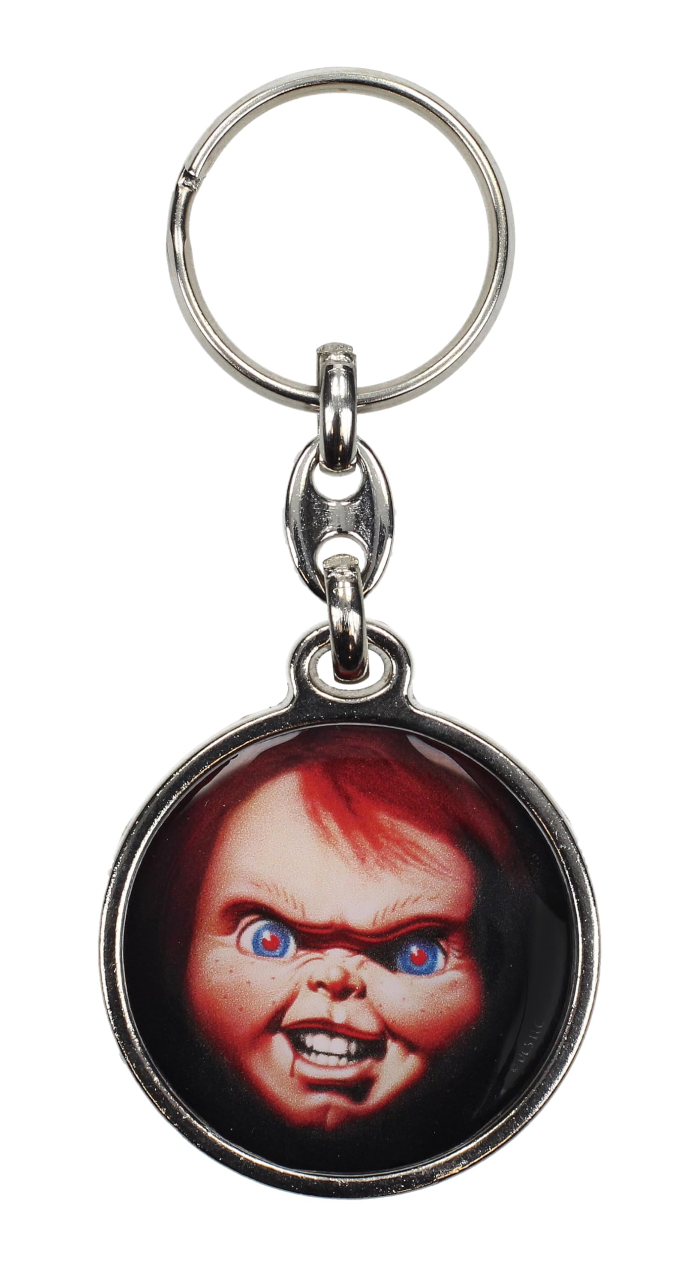 SD TOYS - Chucky round metal chucky key ring, multicoloured, S