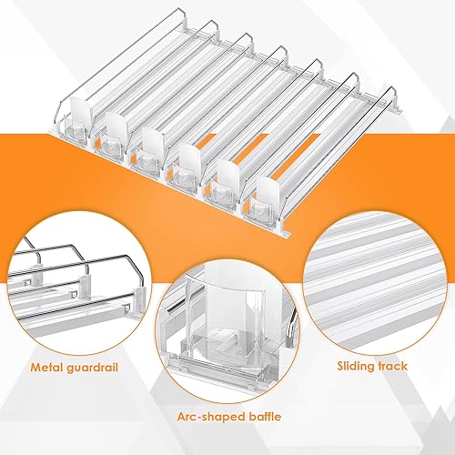 Miniatura 4 de Minicloss Organizador de bebidas para refrigerador, organización de refrigerador, organizador de latas de refrescos, almacenamiento de bebidas con