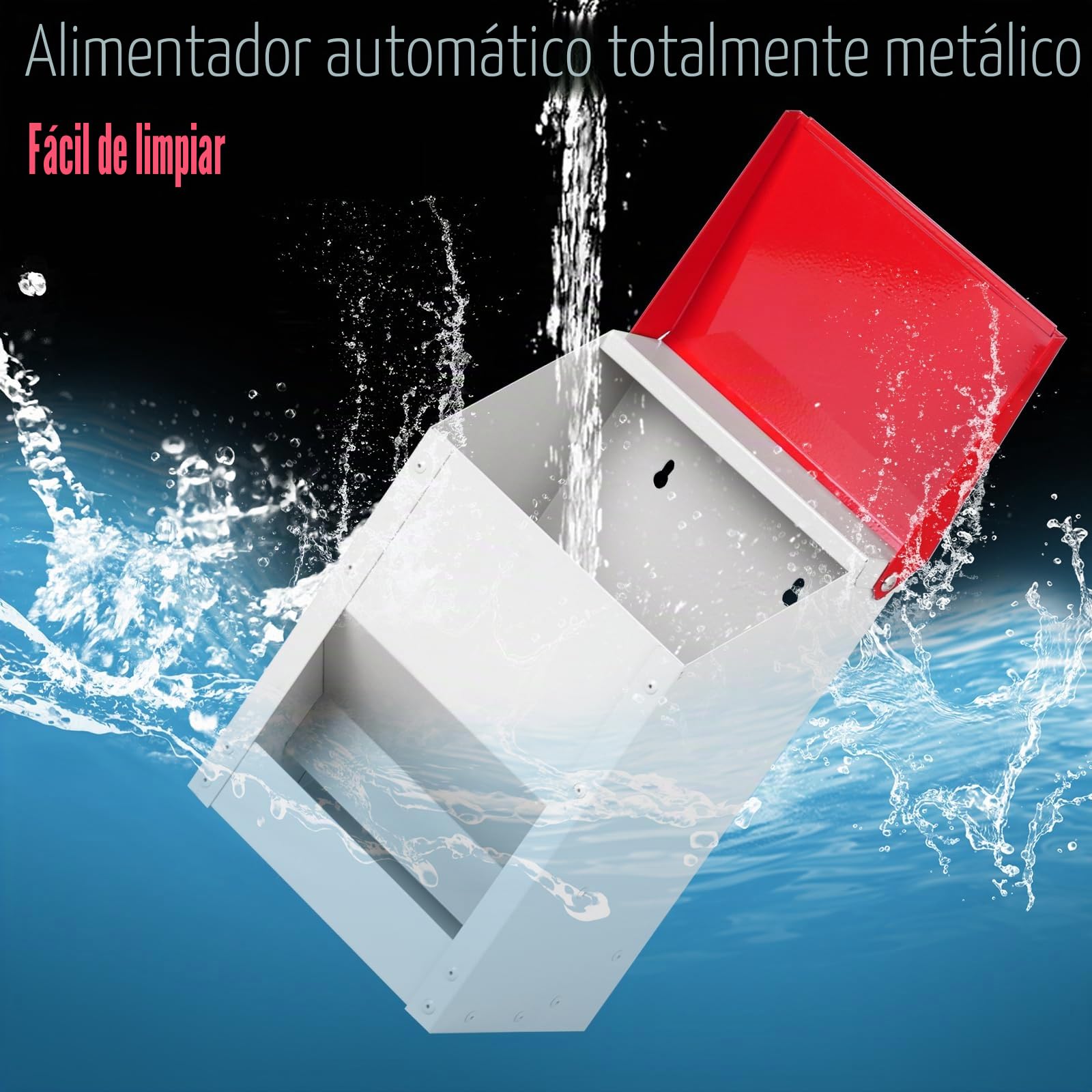 Comedero automático para pollos, 4,5 kg, de metal, comedero para gallinas, comedero para aves de corral con tapa, accesorio para gallinero, rojo (10 kg)