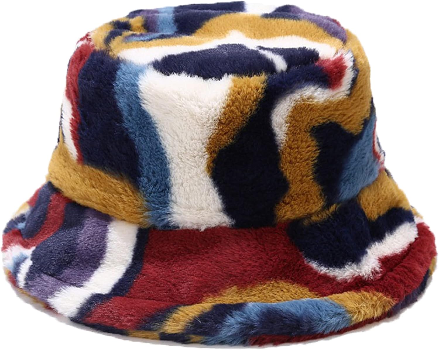 Umeepar Winter Faux Fur Fuzzy Bucket Hat Fluffy Warm Hat for Women Men