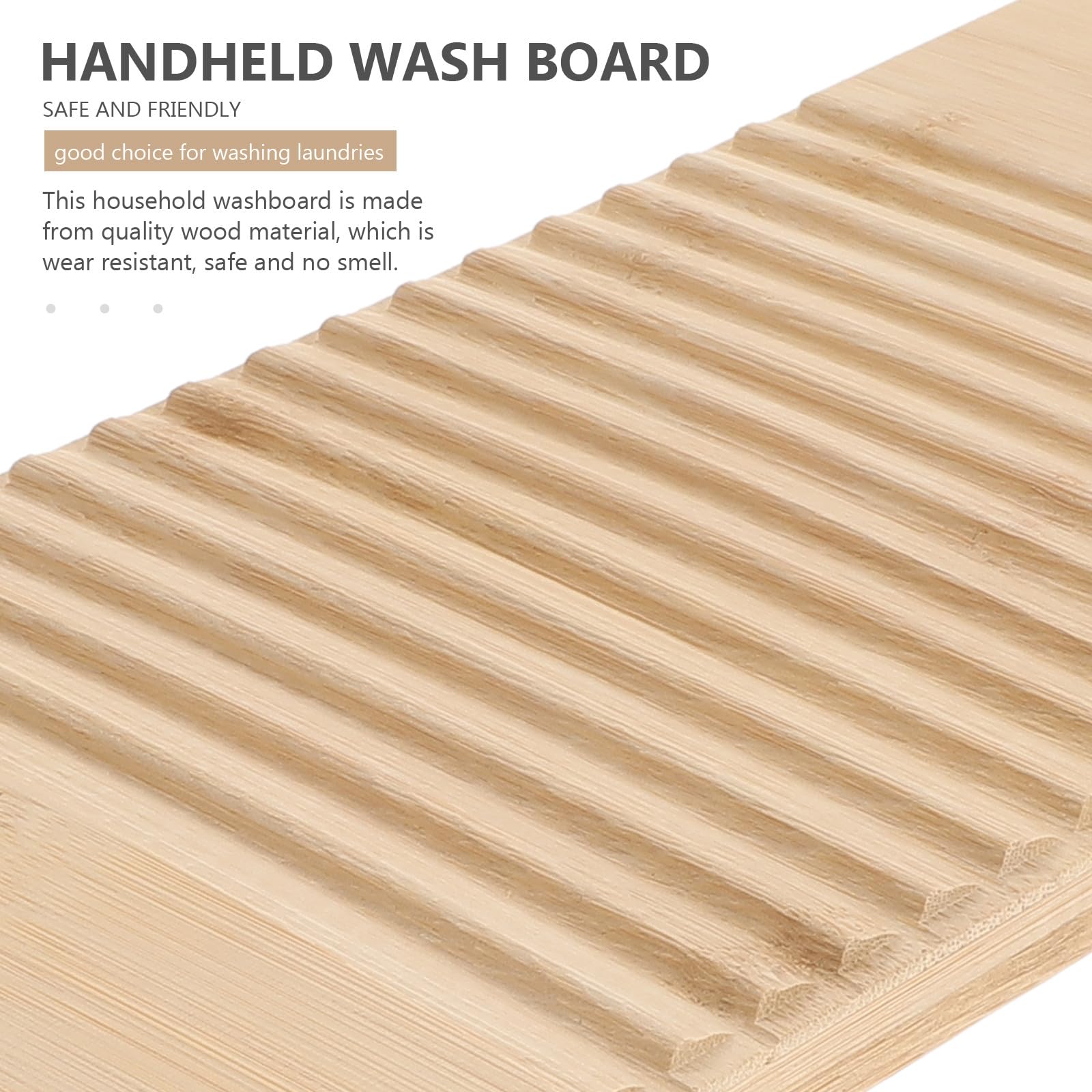 ASSE da Lavare in Legno Resistente Superficie Ondulata, Lavagna da Bucato da Parete per Uso Domestico, Dimensioni 40x15x1,5 Cm, per Lavanderia Colore Casuale
