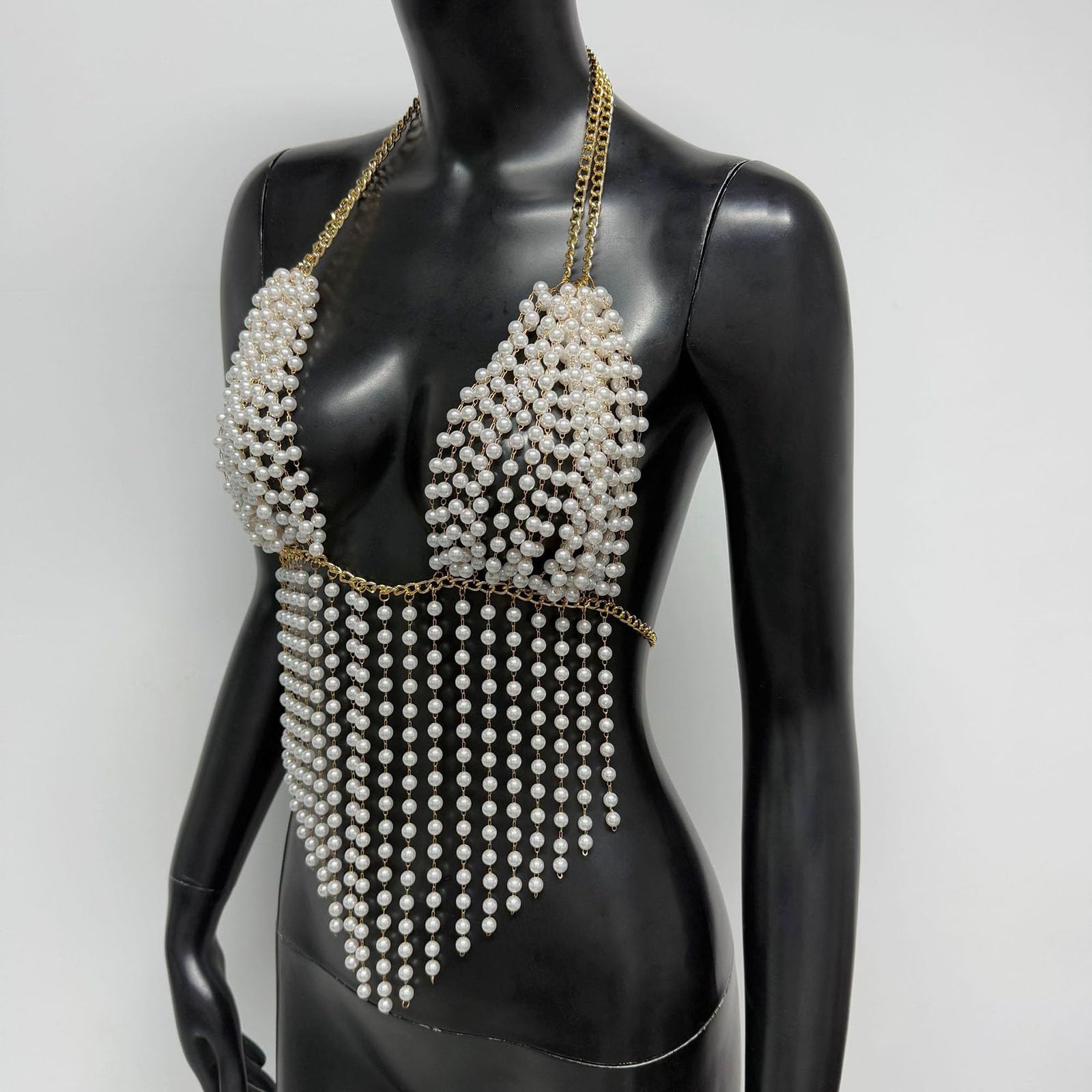 Imitazione Perle Catena Petto per le Donne Moda Catena Del Corpo Resina Uso quotidiano Festa di Nozze Reggiseno Collana Donna ' s Accessori Moda