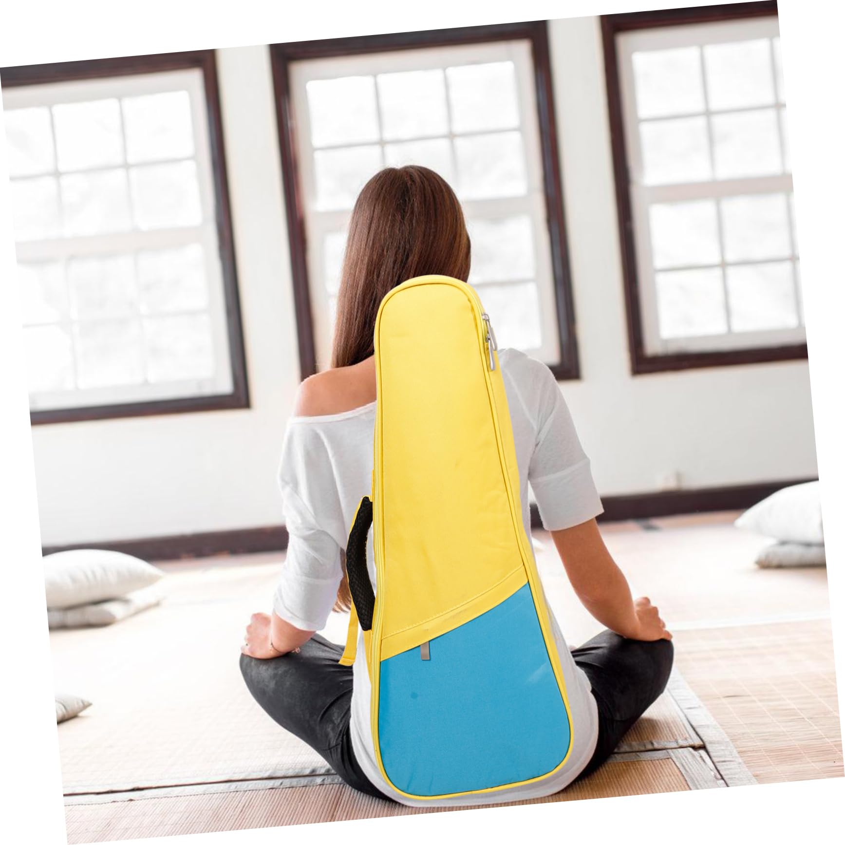 Paquet de Transport Grosse Poche pour Accessoires pour Ukulélé 23 Pouces en Tissu Oxford Rembourrage en Coton Perlé, Léger et Portable pour Petite Guitare