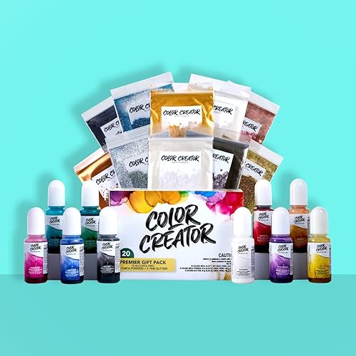 Miniatura 2 de Alumilite Color Creator Premier Paquete de regalo de polvo de mica 20 paquetes, kit de arte multiusos y suministros de manualidades, tinte epoxi,