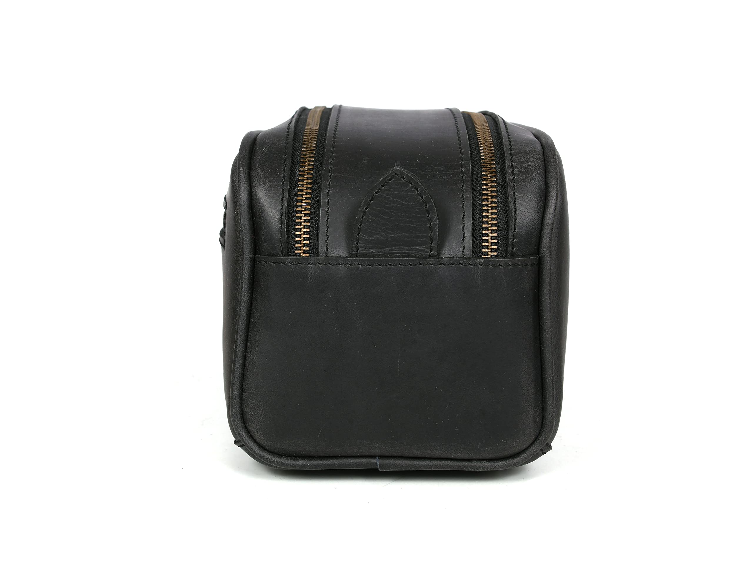 Aaron Leather Goods 10-Inch Genuine Buffalo Leather Toiletry Travel Pouch