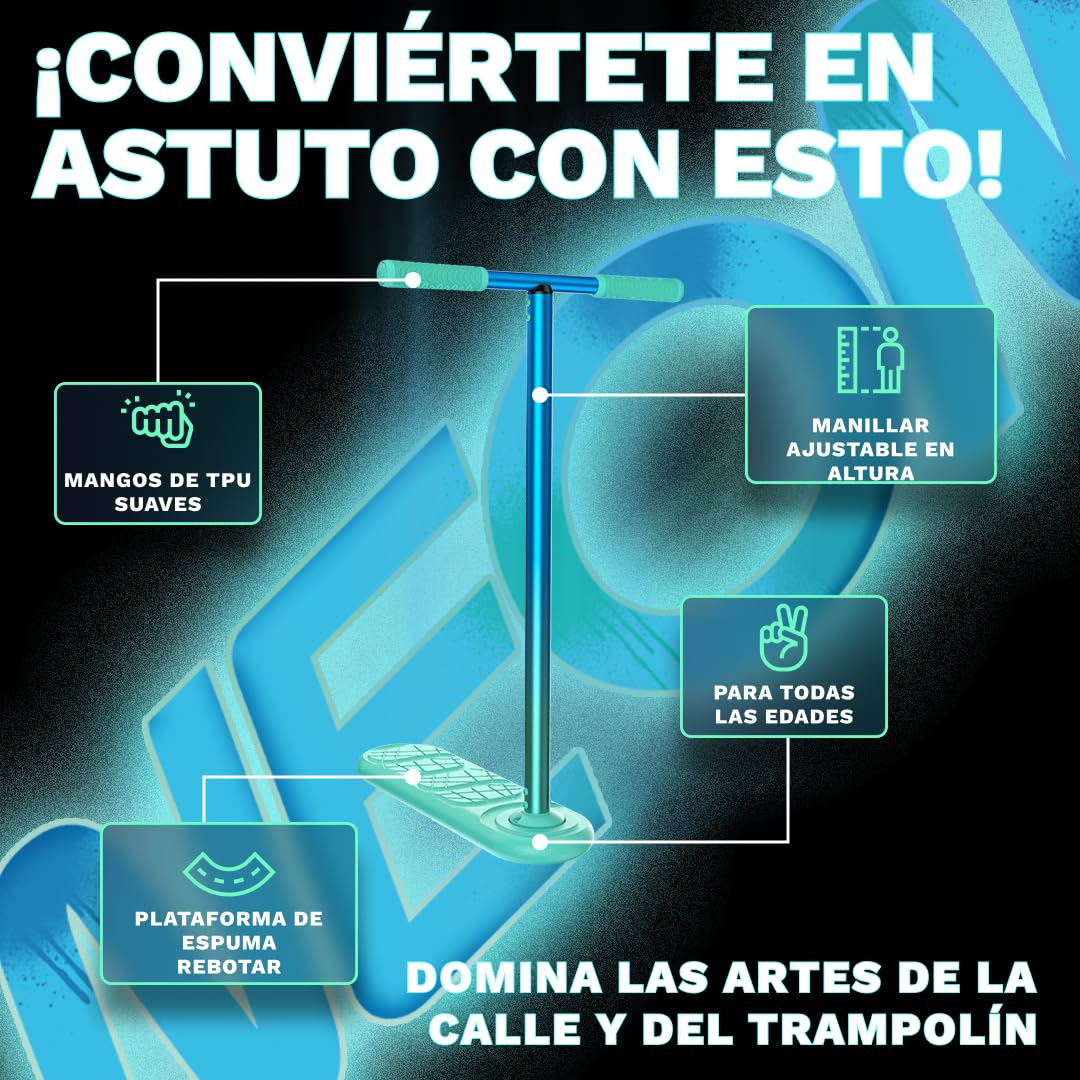 The Indo Trick Scooter - Patinete de Acrobacias para Adolescentes, niños y Adultos - Trucos de Scooter Profesional - Patinete para Interiores y Exteriores