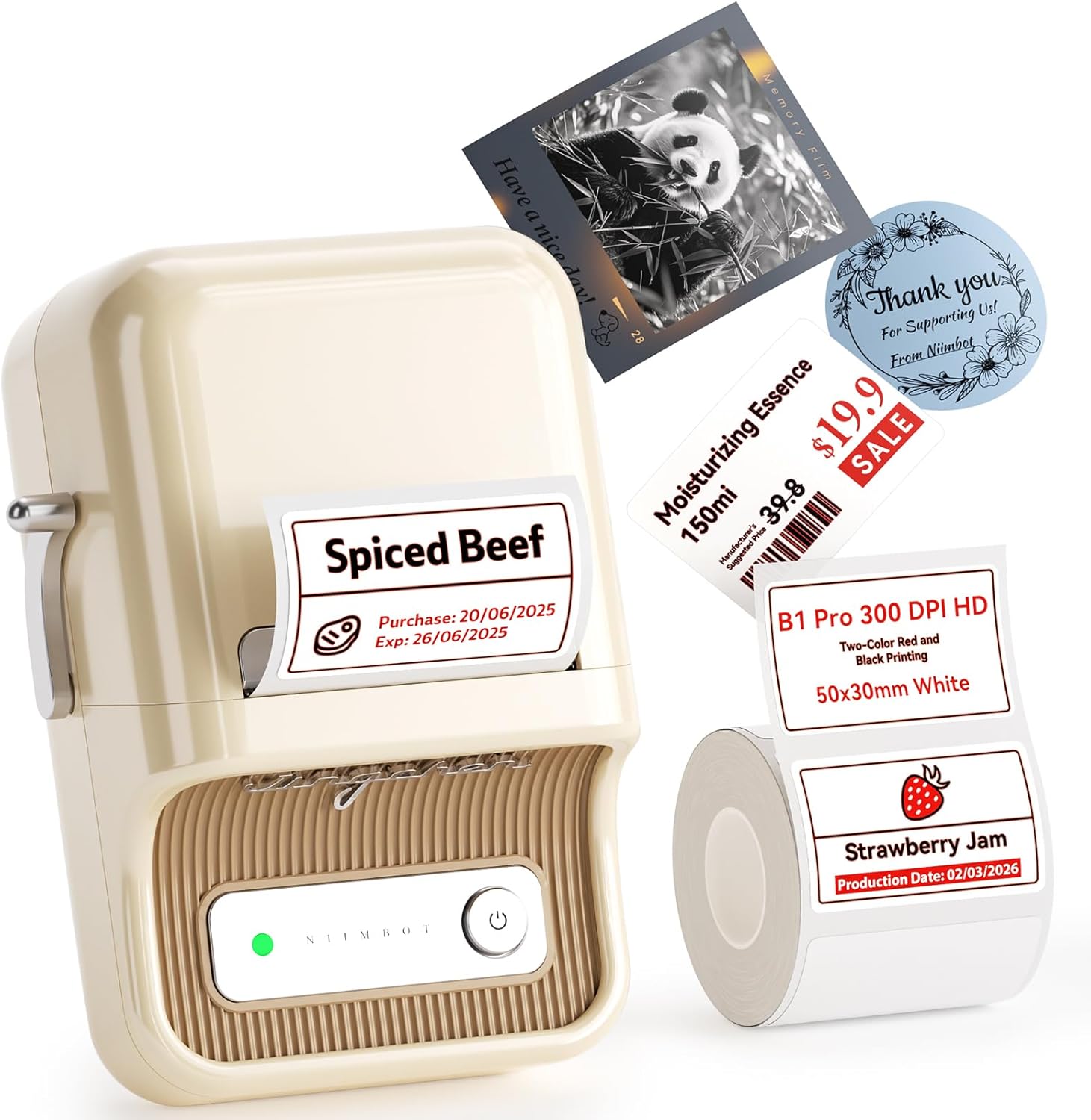 NIIMBOT B21 Pro Dual Color Printing Label Maker with Red-Black Printing Tapes, 300DPI HD Label Printer, Sticker Maker for Business Office,Home Organization, Photo Print, Study Graphics, Scrapbook