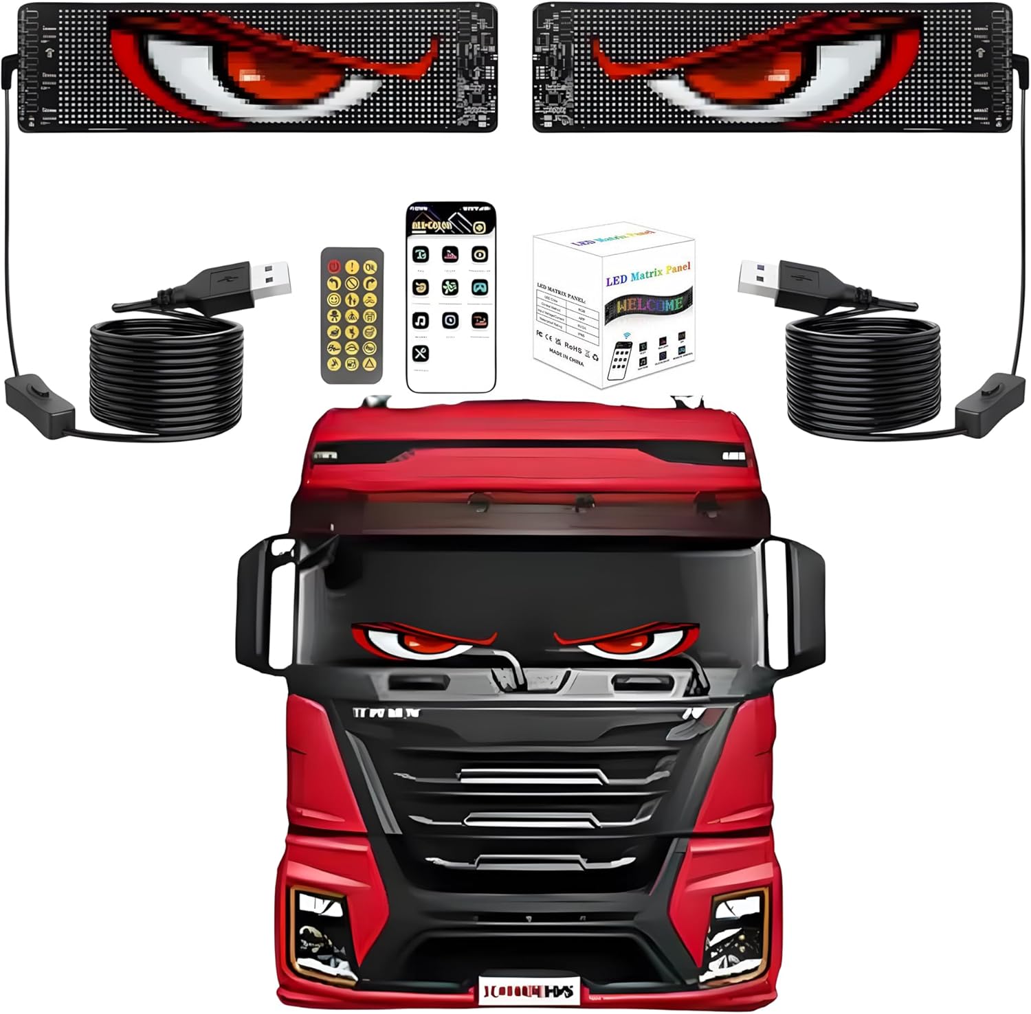 Écran LED Flexible Programmable 70mmx173mm - Personnalisation DIY pour Voitures avec Design Unique et Étanchéité IP65