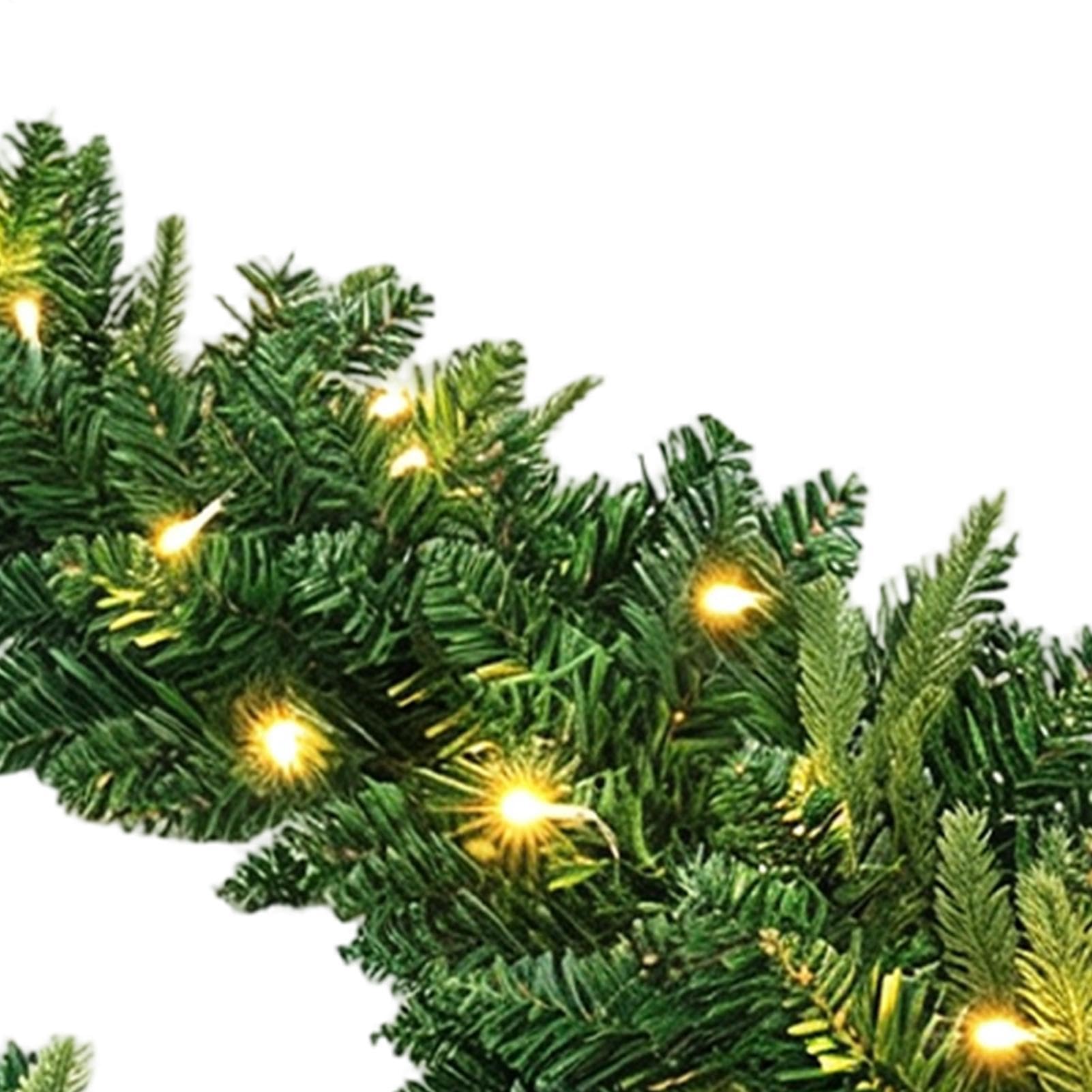 Ghirlanda Natalizia Preilluminata 200cm Pino Artificiale Realistico Con LED