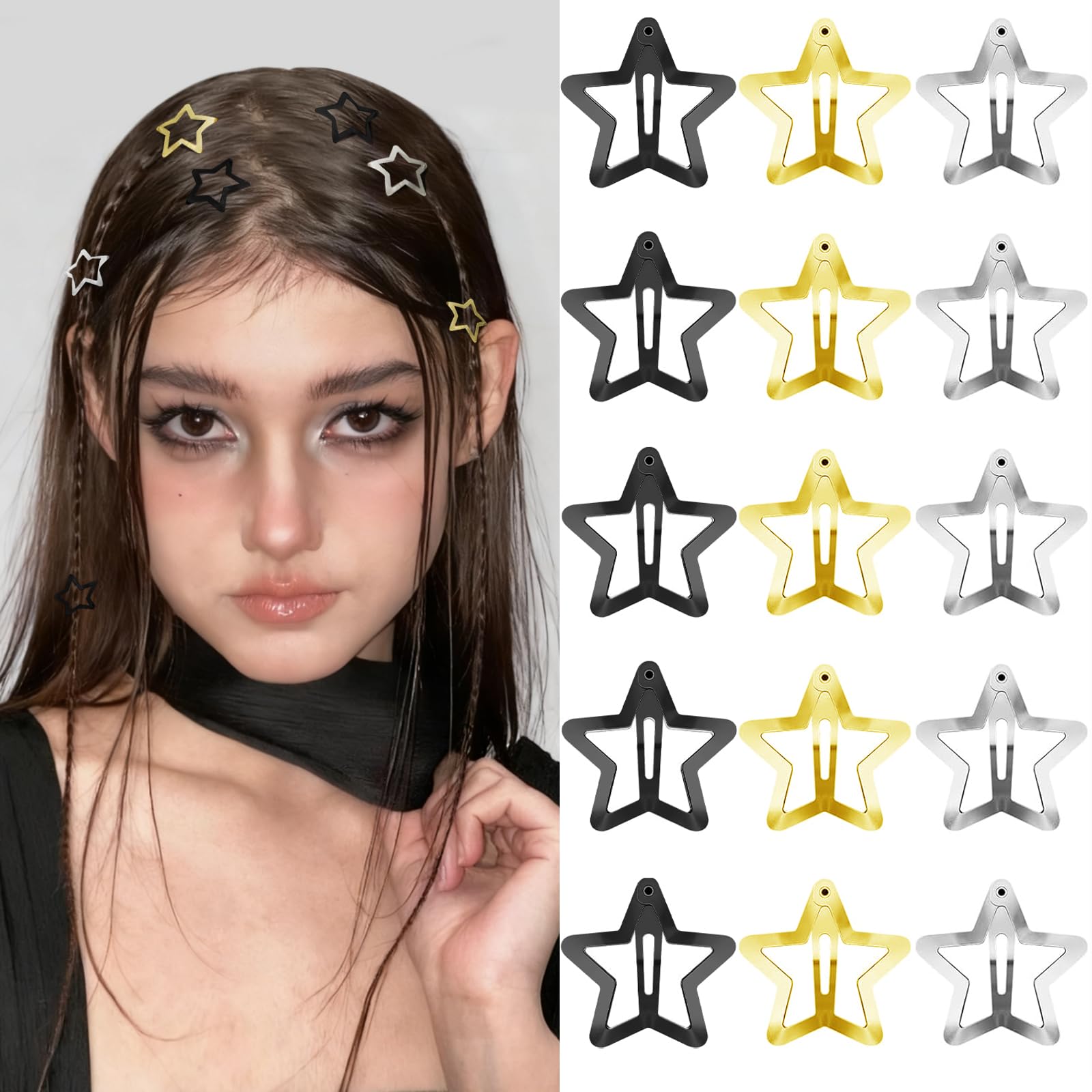Y2K Star Hair Clips - 100 Pack Multicolor -26 Y2K Star Hair Clips - 100 Pack Multicolor -26