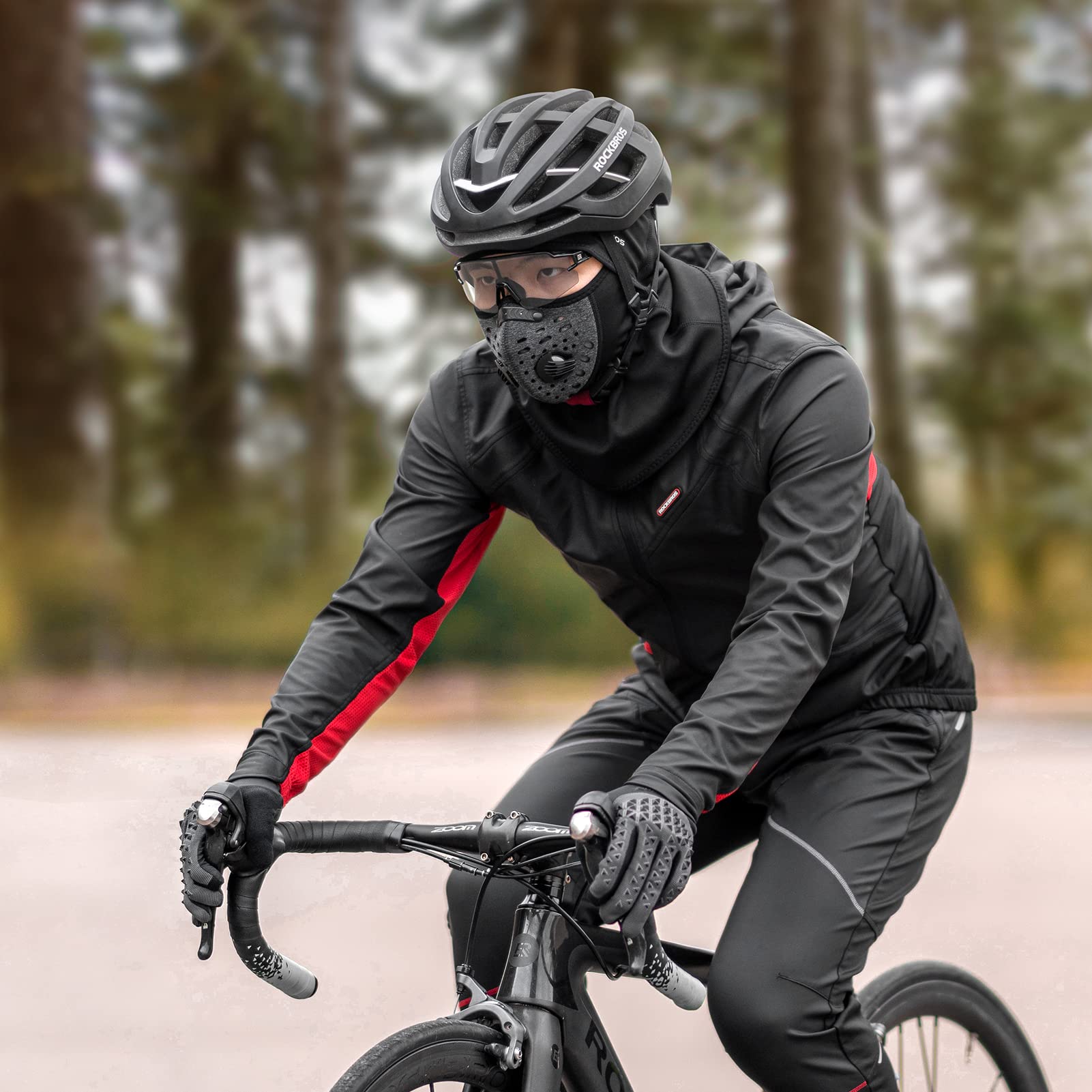 ROCKBROS Veste de Cyclisme Homme d'hiver Polaire, Veste VTT Homme Thermique Coupe-vent, Veste de Sport Respirant Chaud pour Hommes Femmes Noir M-4XL