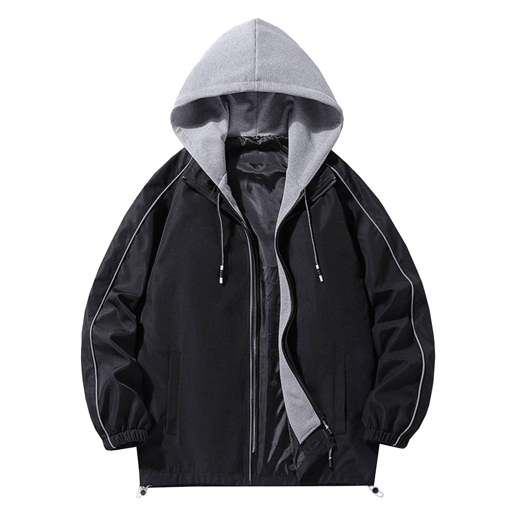 JEsilunmaMY Men's Loose Casual Cargo Varsity Jacket Zip Up