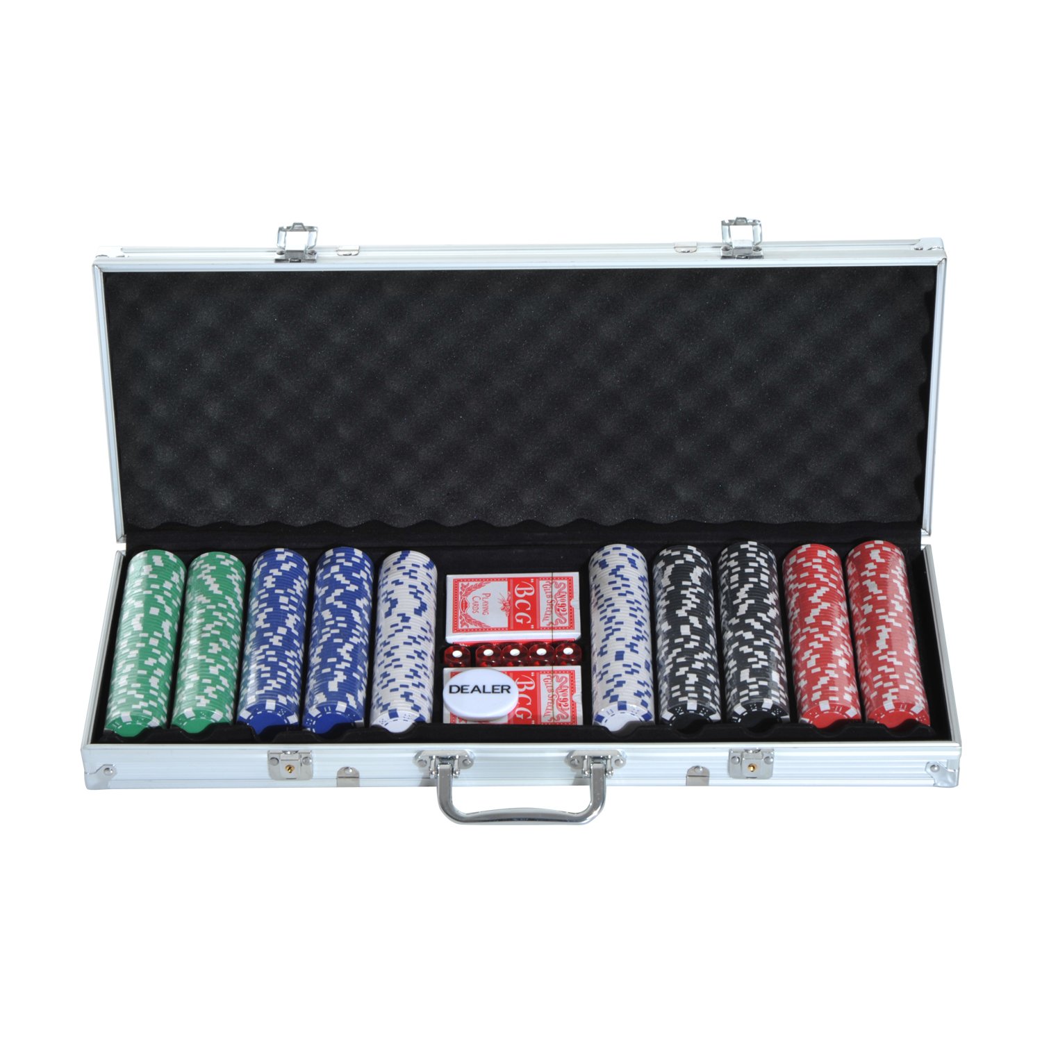 Homcom - Maletín Pro de Poker con 2 juegos de cartas y 2 llaves de aluminio (55,5 x 22 x 6,5 cm, aluminio)