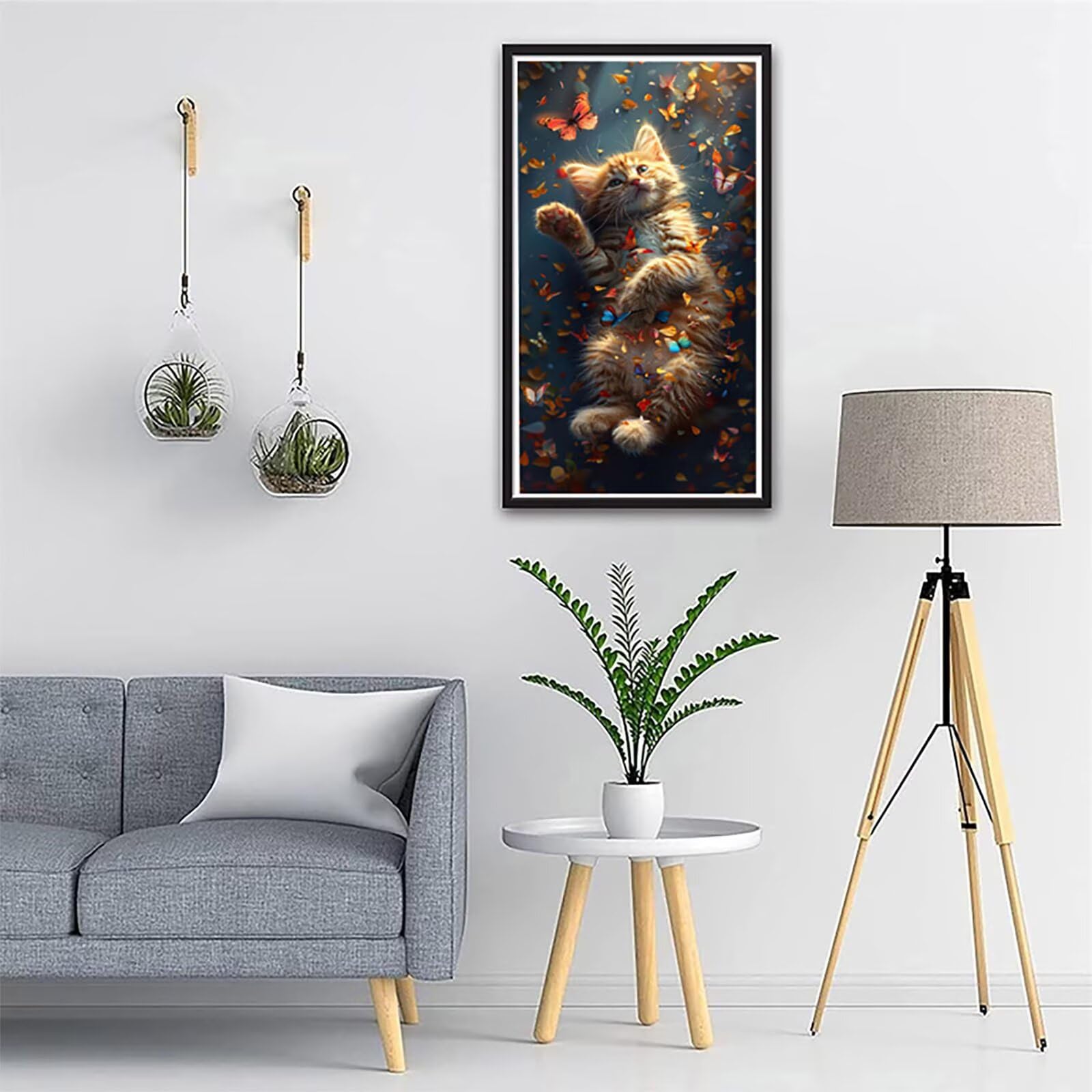 Dipingere con i Numeri Adulti Gatto, Dipingere con i Numeri Farfalla, Fai da te Paint by Numbers per Principianti, Hobby Creativi Adulti, Painting by Numbers per Decorazioni Casa 70x140cm 8-2512