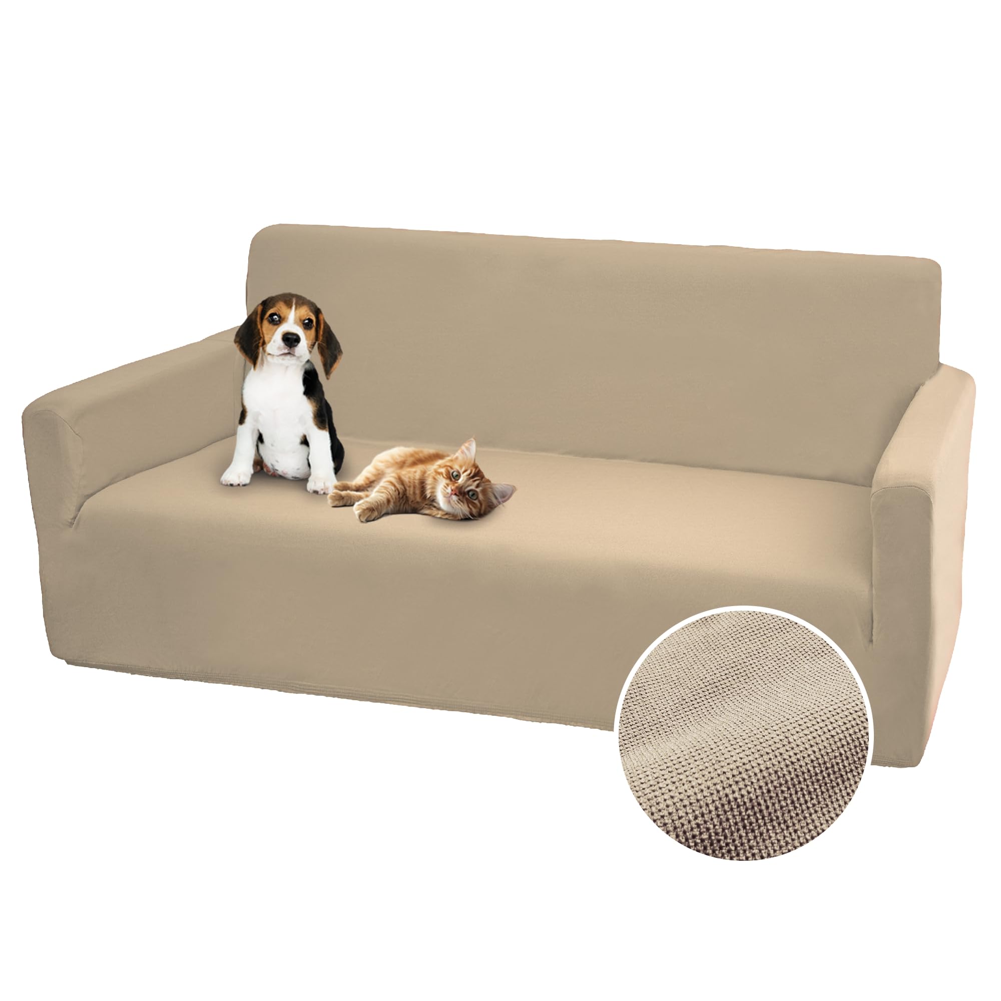 Comart - Copridivano Bright - 2 Posti - Elasticizzato - Lavabile - Beige