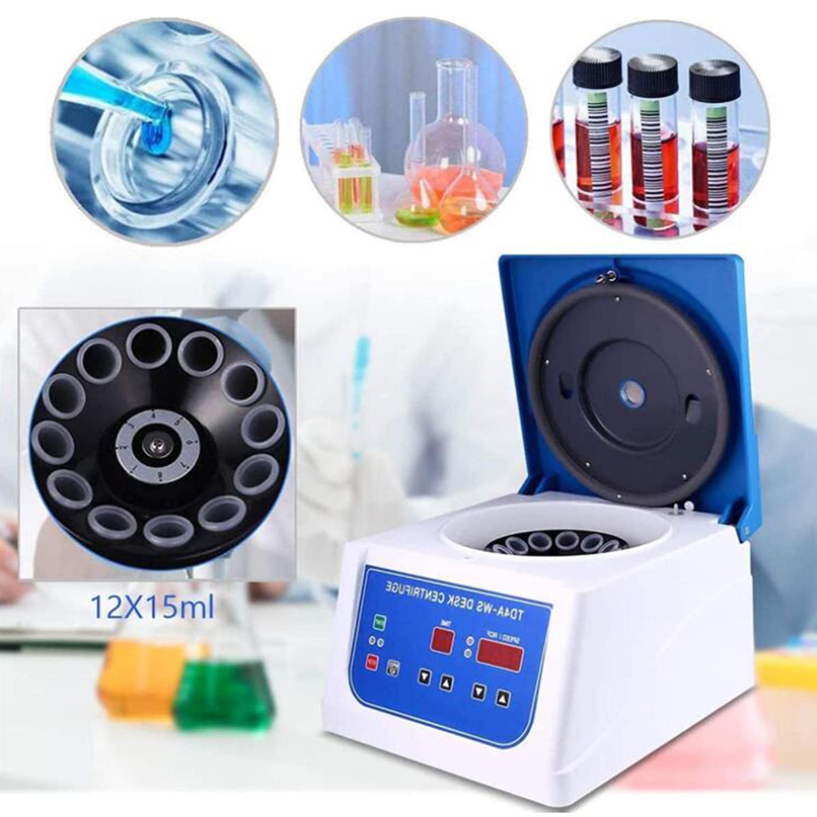 Amazon.co.jp: 遠心分離機20mlx8,15mlx12,0-4000rpm、0-99min Minutes 