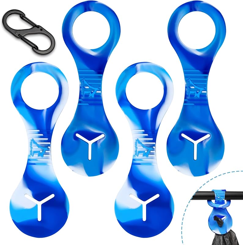 Porta-Sacos para Fezes de Cães em Silicone para Guia, Carrinho e Bicicleta PuppyDoggy, 4 Peças Azul Sortido