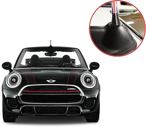 Miniatura 5 de Antena corta de bandera roja de 4 pulgadas para BMW Mini Cooper (2001-2022), mástil de repuesto de antena Mini Cooper