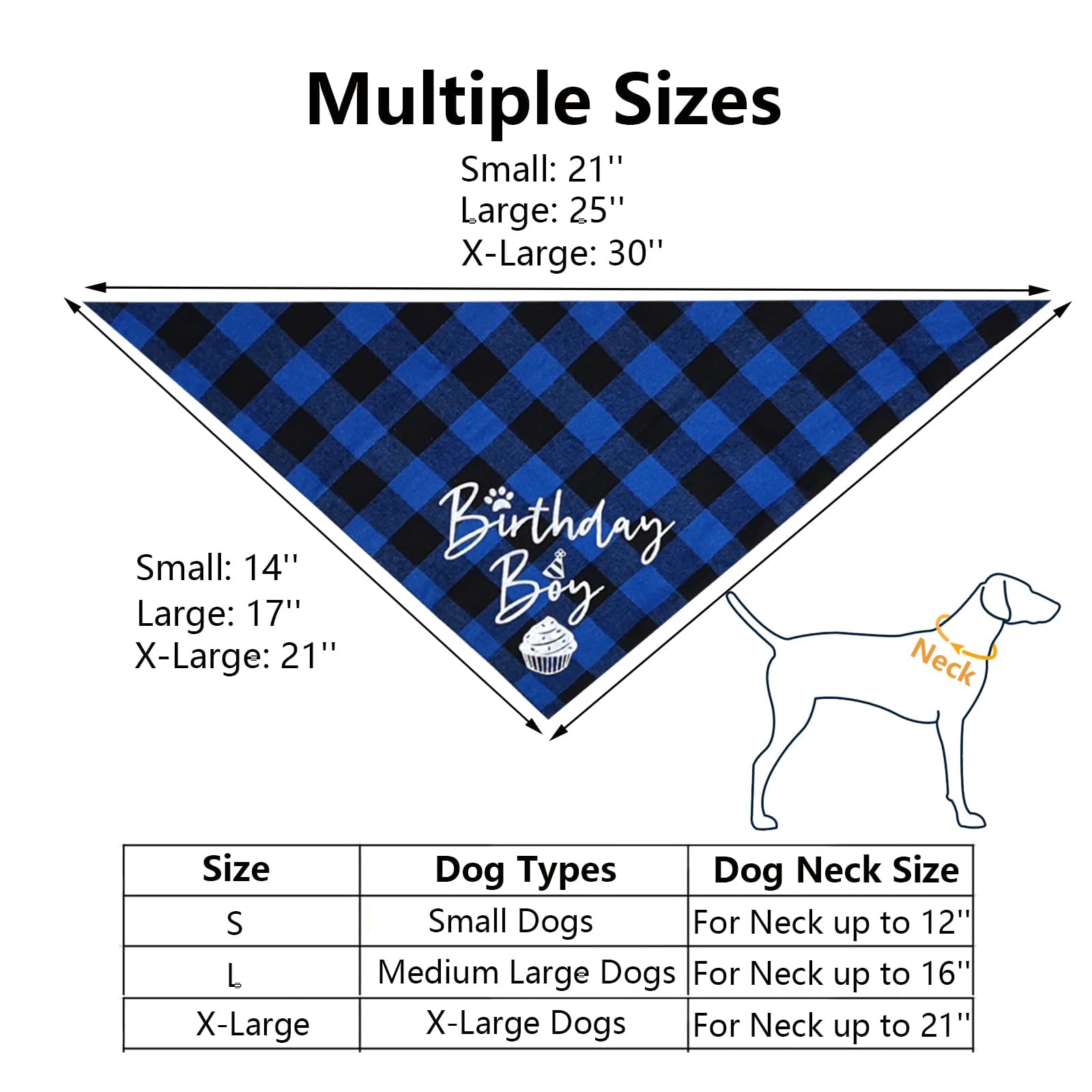 LMSHOWOWO Dog Birthday Party Supplies Set - Reusable Bandana, Blingbling Hat, Bow Tie, Numbers for Medium Large Dogs Pets Decorations (Blue, Large)