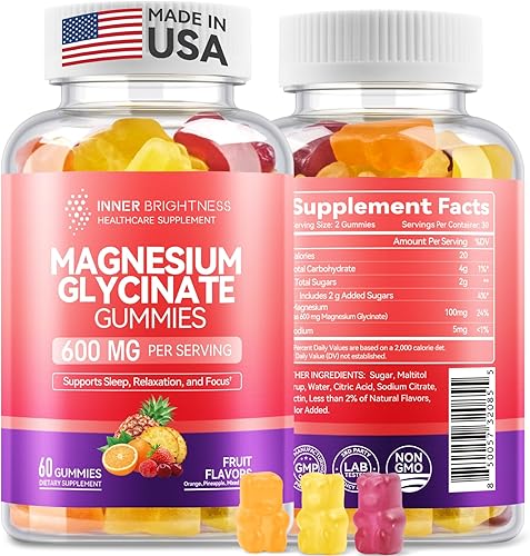 Miniatura 11 de Complejo de magnesio 9 en 1, 300 mg de magnesio de 9 formas orgánicas, glicinato, citrato, malato, alta absorción para sueño y relajación, apoyo