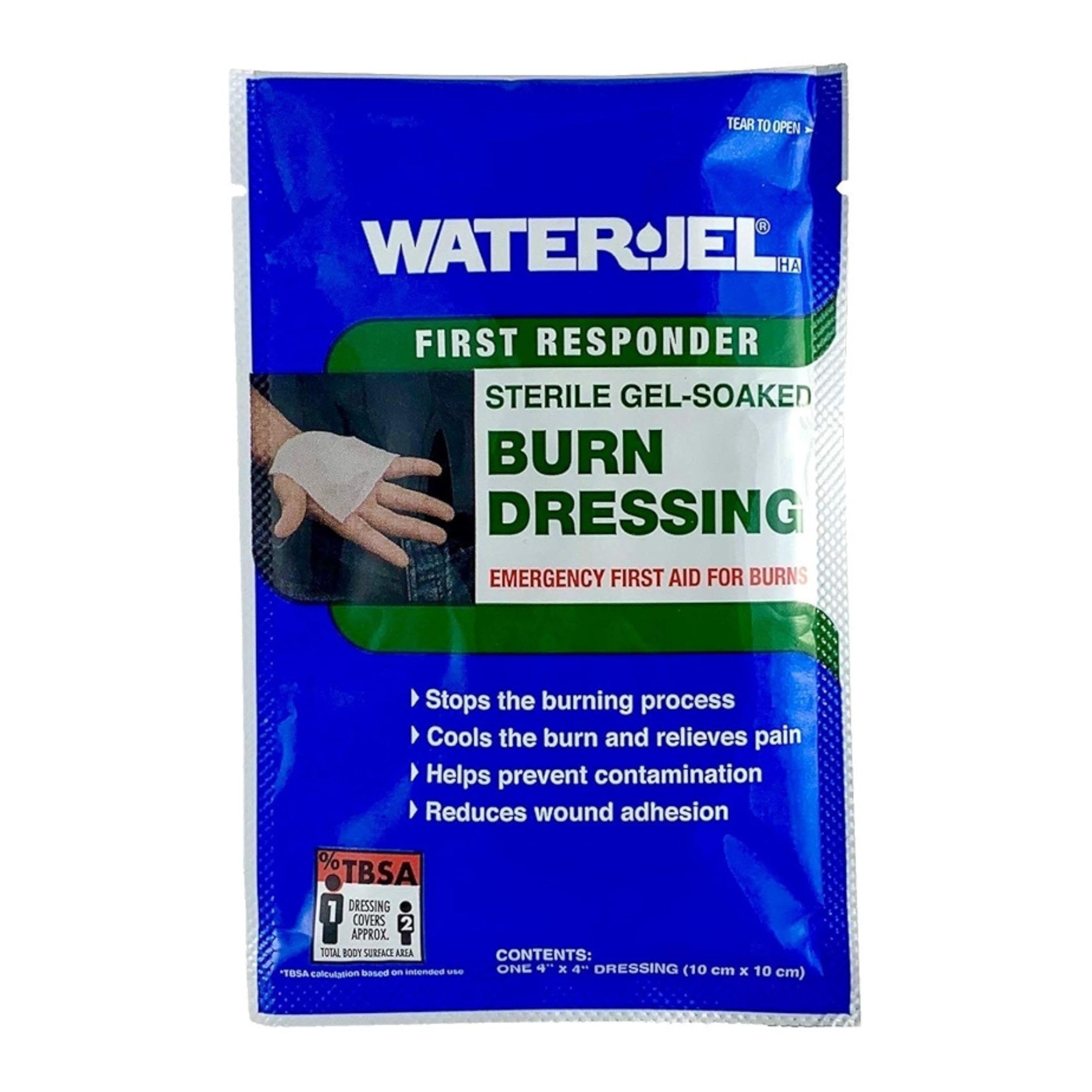 Water Jel Medicazione per ustioni, sterile, 10,2 x 10,2 cm