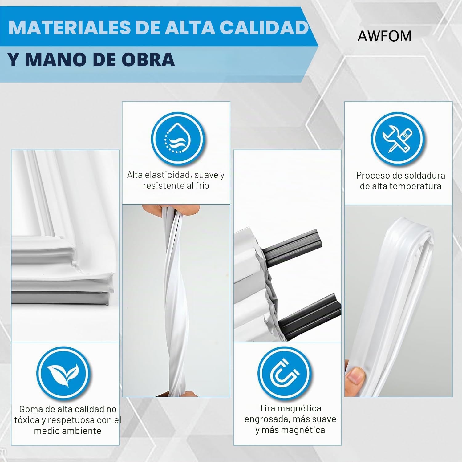 Sello Magnético para Puerta De Refrigerador Frigorífico y Congelador Universal Junta De Goma Magnética