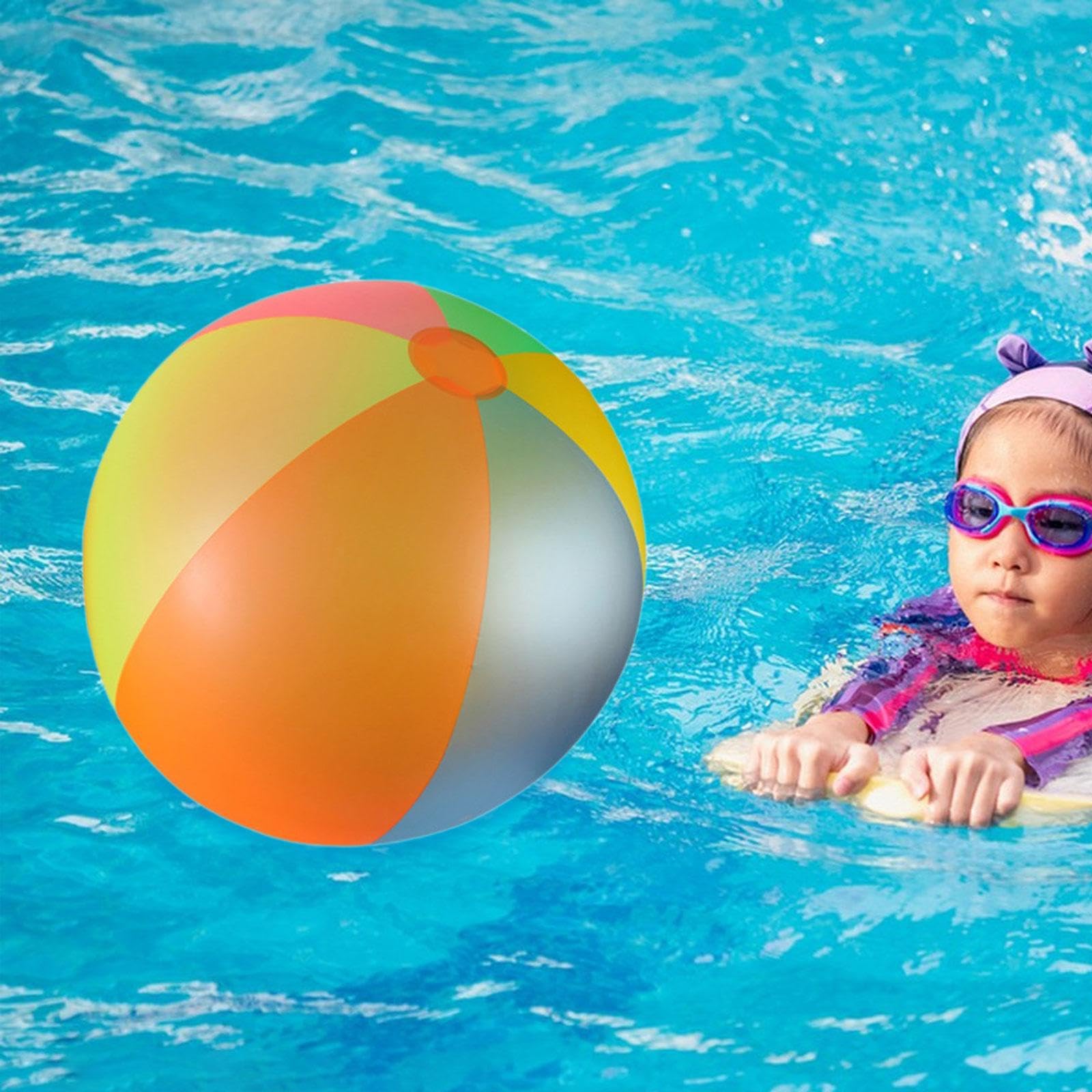 Gralara Aufblasbarer Strandball Aufblasbarer Ball Schwimmspielzeug Wasserball Aus PVC mit Sicherem Luftventil Und Schneller Befüllung für Urlaub Stra, 100cm