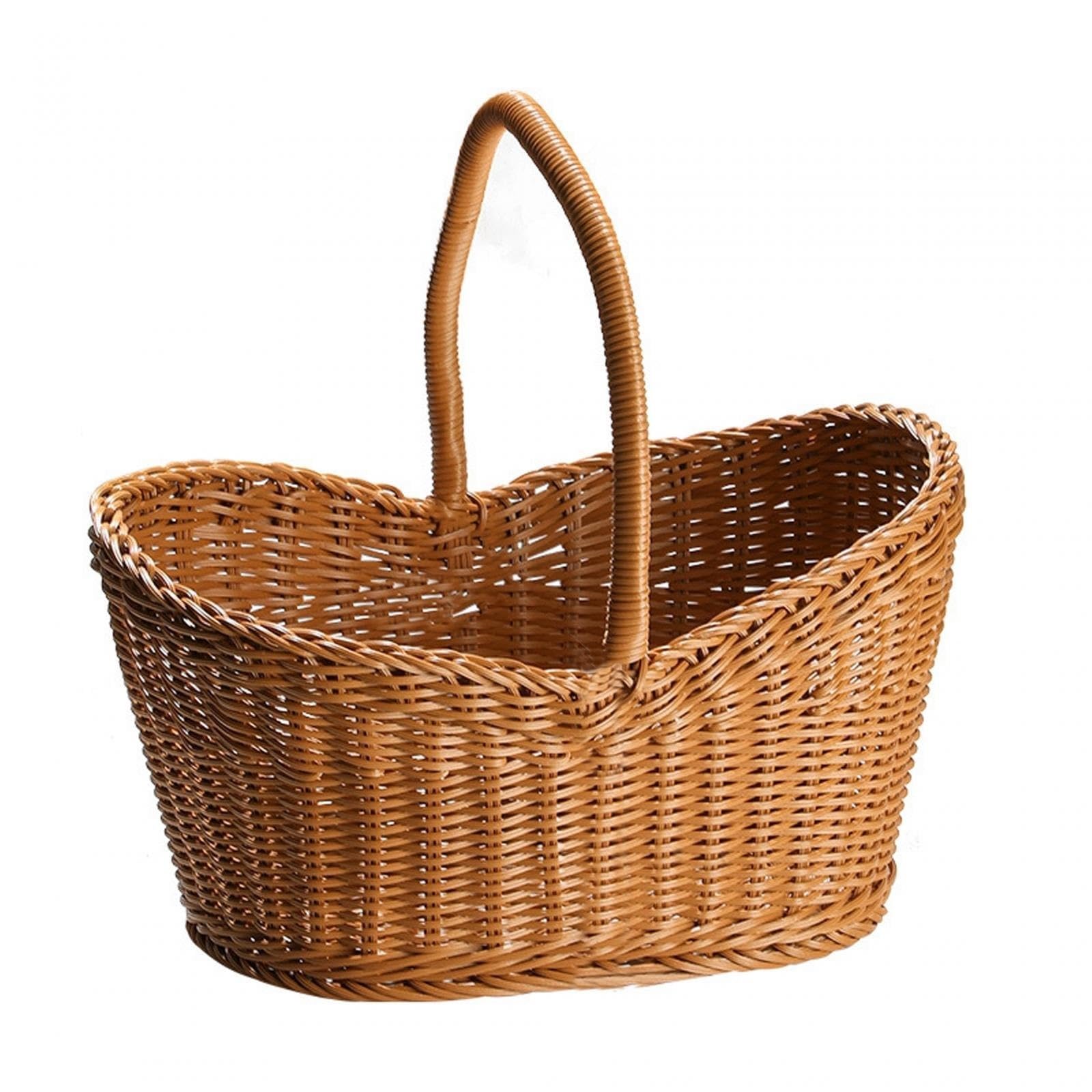 Fruit Basket Natural Handmade Fruit Basket for Serving - Flower Baskets,Hand Woven Storage, Picnic Decorative Wicker Fruit Basket Bowl