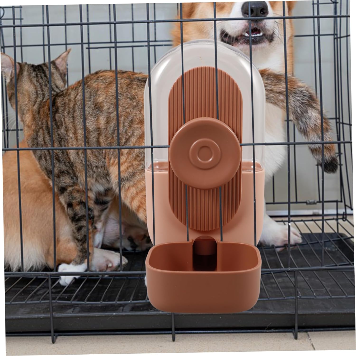 HANABASS 4pcs Hanging Pet Water Dispenser for Dogs and Cats Compact Design Leak Seal Easy to Install and for Pet Cages Automatic Water Feeding