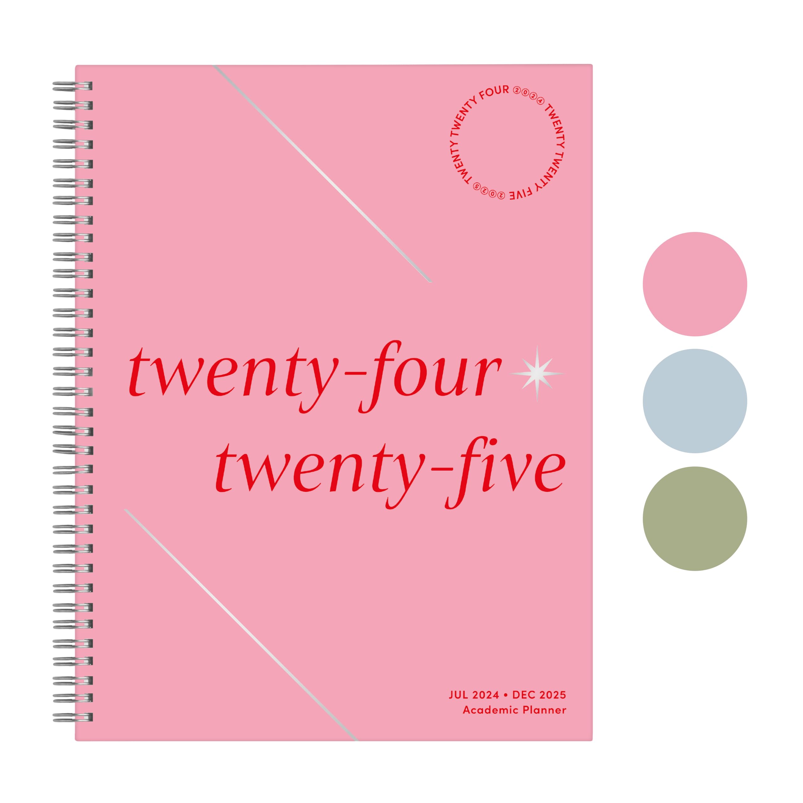 Riley's Planner 2024-2025 Academic Year, 18-Month Serif Weekly Planner - Classic Weekly & Monthly Agenda Planner, Durable Cover, Notes Pages, Twin-Wire Binding (8.5 x 11 inch, Pink)