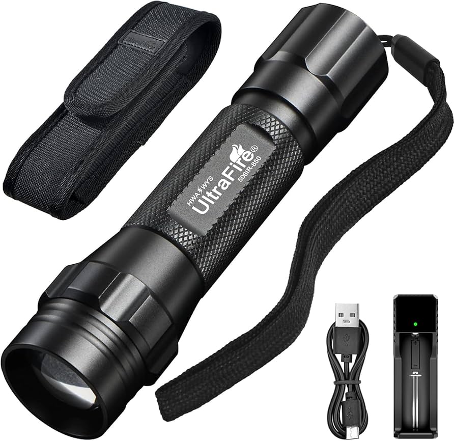 ULTRAFIRE 850nm IR Flashlight for Night Vision, Infrared Light LED